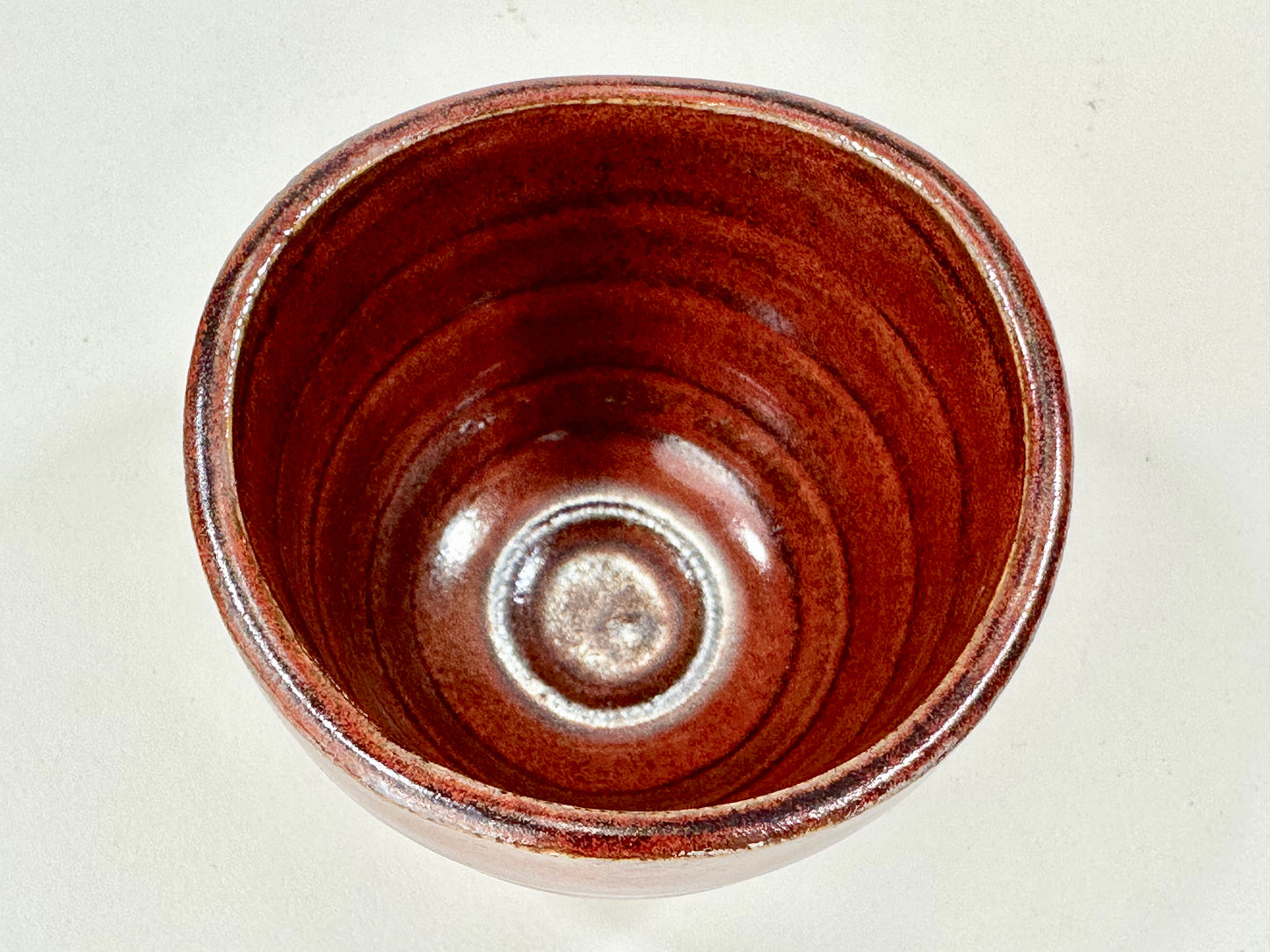 Vintage Japanese Late Showa Era Pottery Sake Cup Signed 2.25"