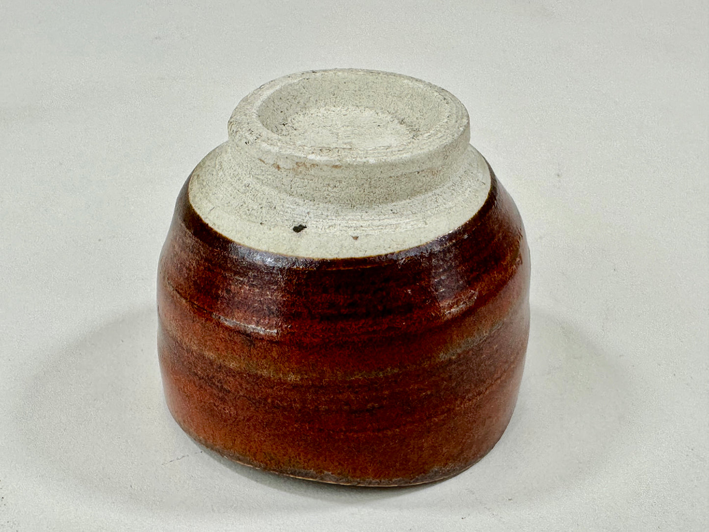 Vintage Japanese Late Showa Era Pottery Sake Cup Signed 2.25"