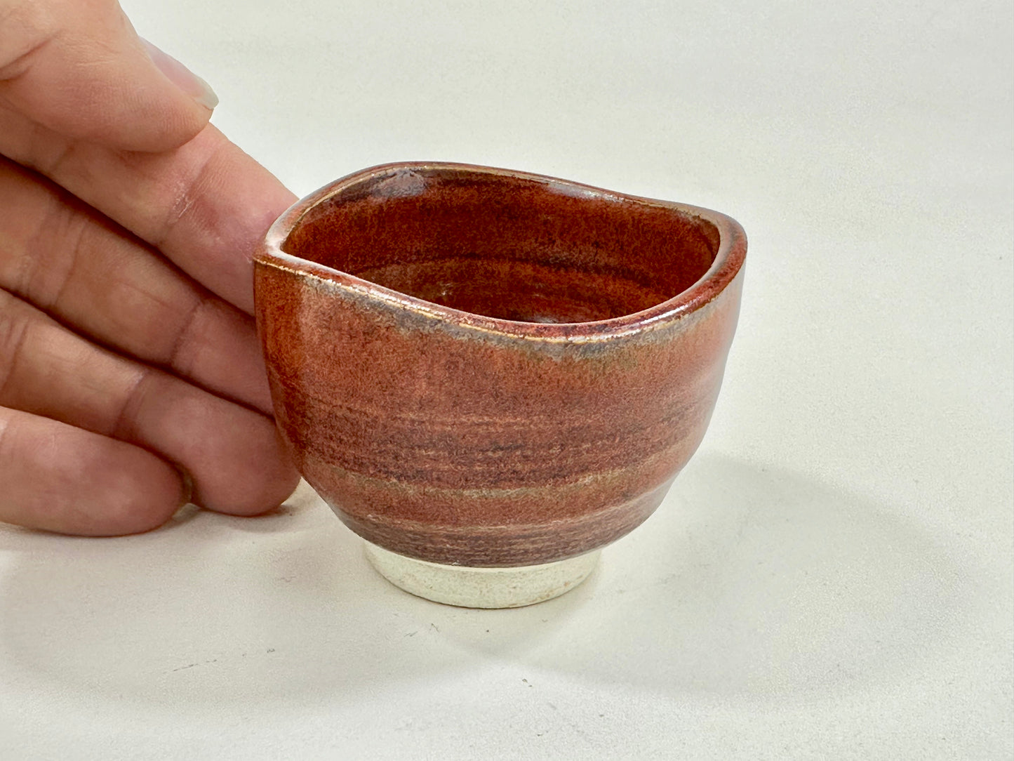 Vintage Japanese Late Showa Era Pottery Sake Cup Signed 2.25"