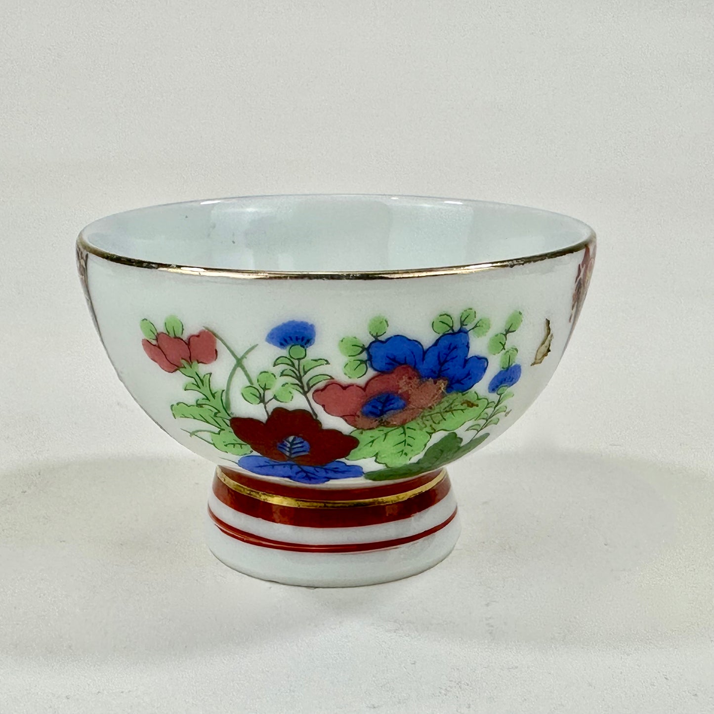 Vintage Japanese Showa Era c.1950's Kutani Ceramic Sakazuki Sake Cup