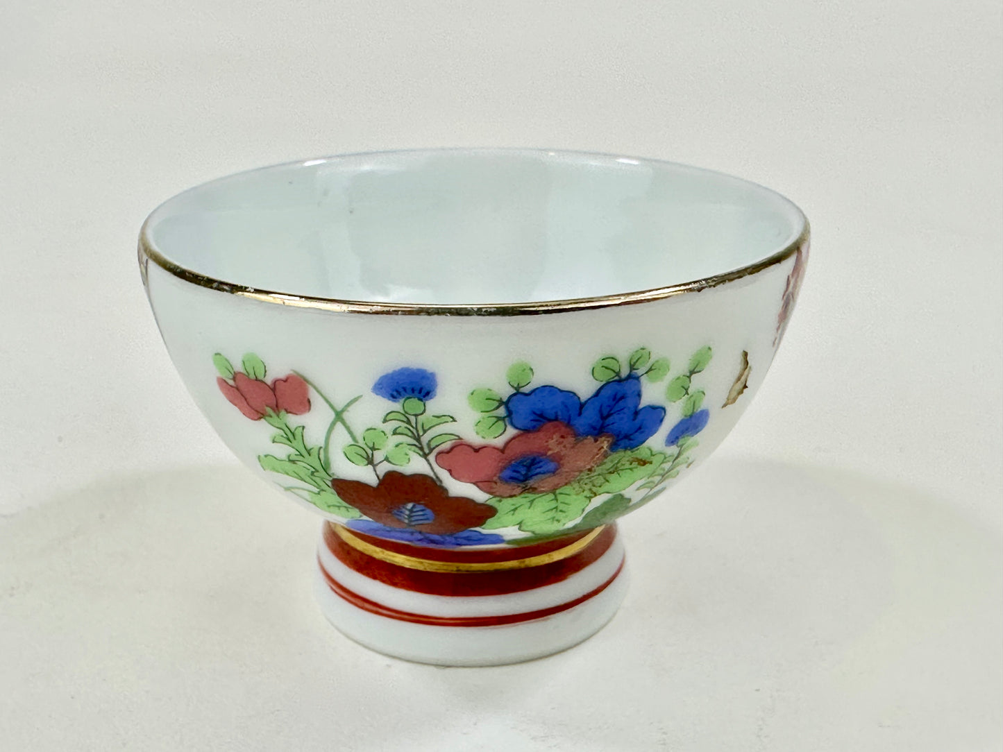 Vintage Japanese Showa Era c.1950's Kutani Ceramic Sakazuki Sake Cup