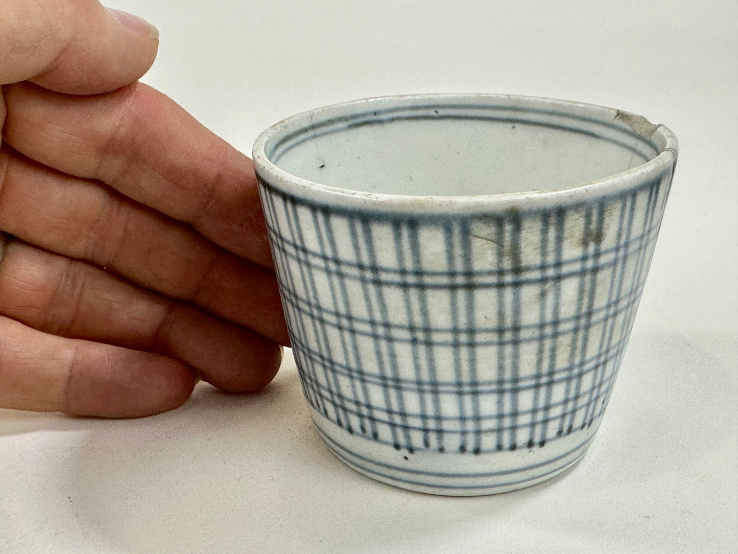 Antique Japanese Edo Era c1850's Imari Sake Cup Sobachoko (damage)