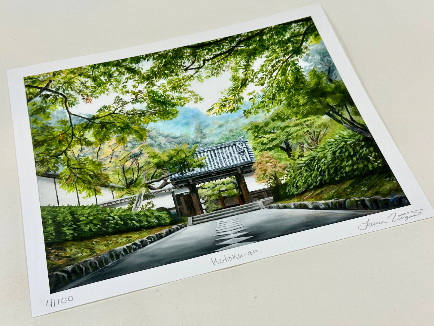Giclée Print Signed by Laura Virgin "Kotoku-an" Limited Edition 9"x11"