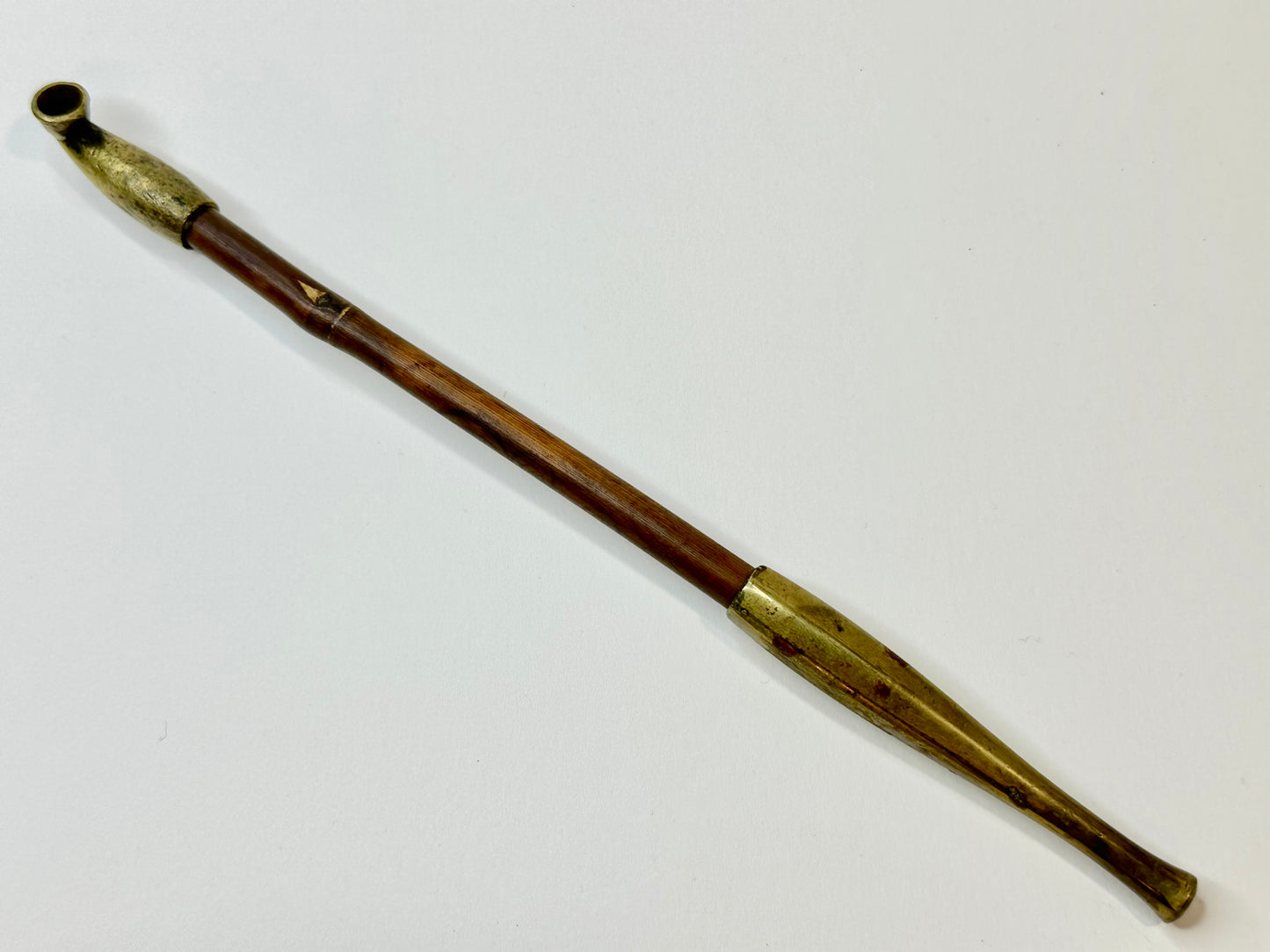 Antique Meiji Era c1890's Japanese Bronze Signed Kiseru 煙管 Good Draw 8.5"