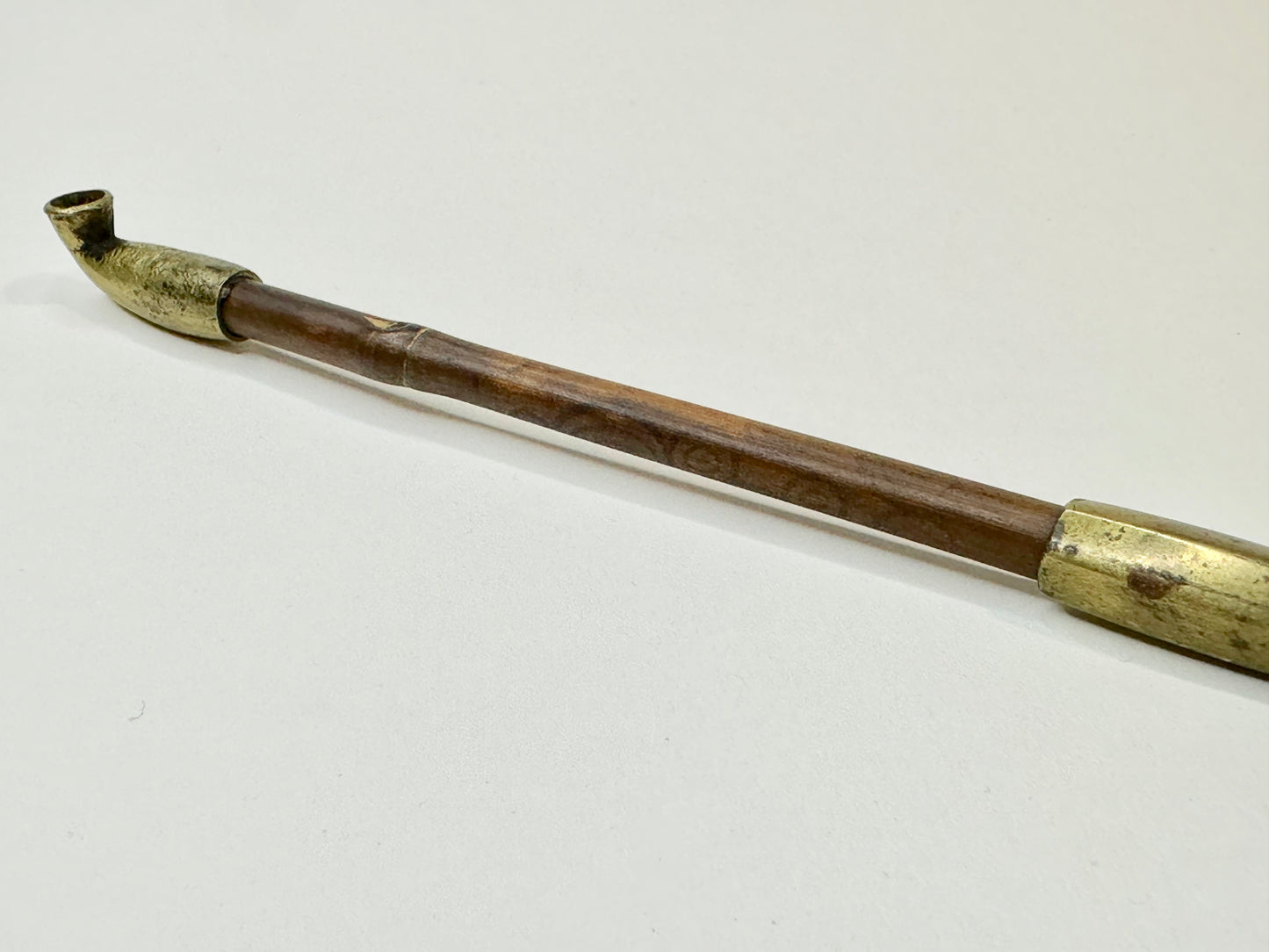 Antique Meiji Era c1890's Japanese Bronze Signed Kiseru 煙管 Good Draw 8.5"