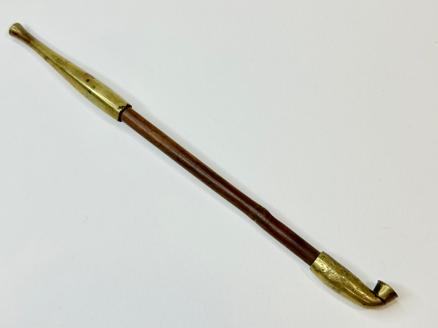 Antique Meiji Era c1890's Japanese Bronze Signed Kiseru 煙管 Good Draw 8.5"