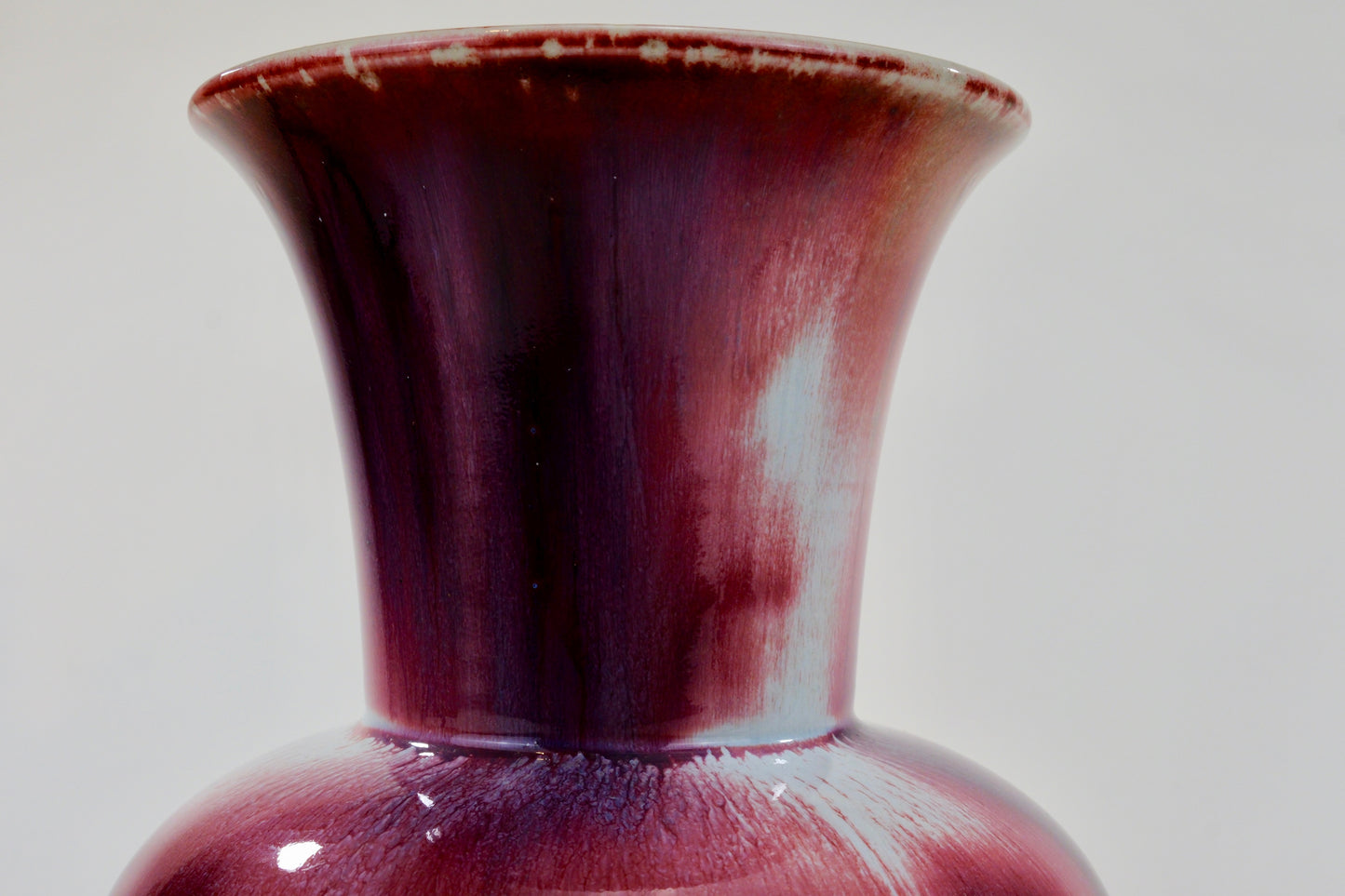 Matsuyama Gaei Peacock Glaze Vase Japanese Hand Thrown 13"