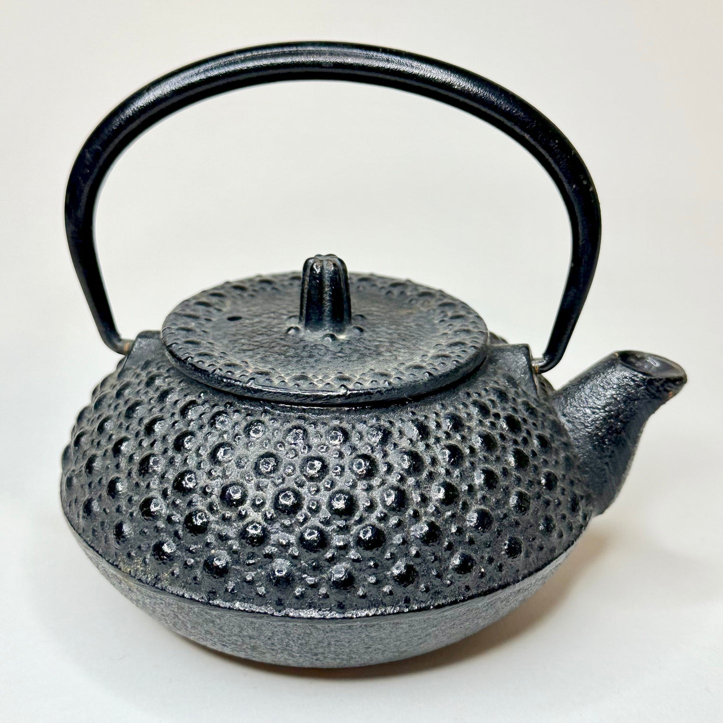 Vintage Japanese Mini Iron Tea Kettle Tetsubin Enamel Lined Interior 4.5"