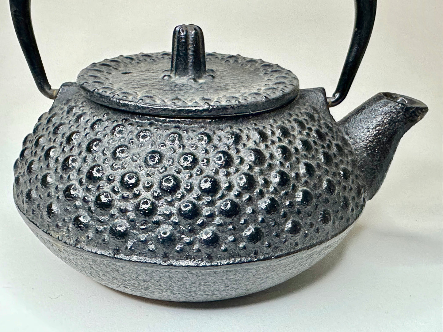 Vintage Japanese Mini Iron Tea Kettle Tetsubin Enamel Lined Interior 4.5"