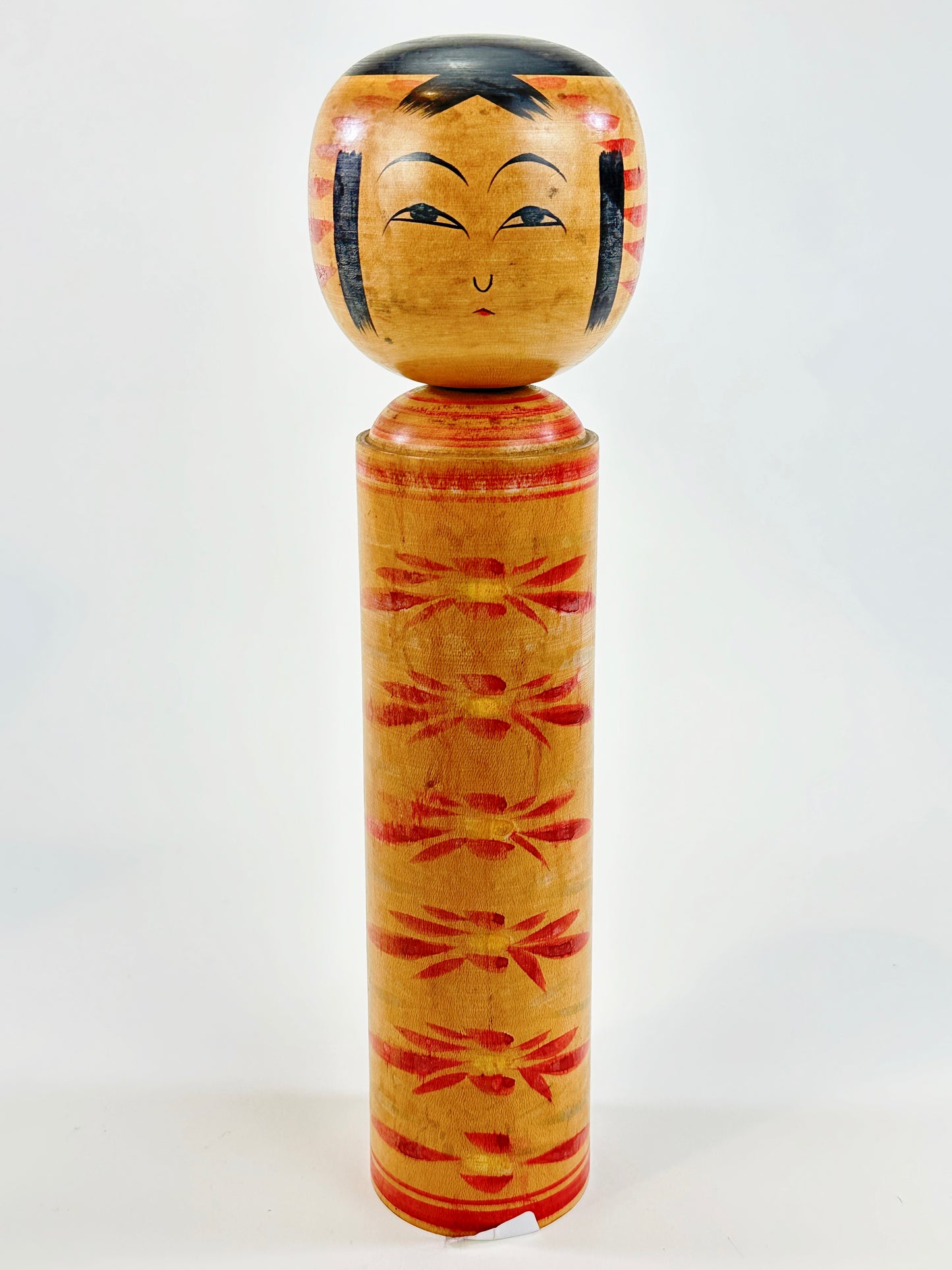 Vintage Japanese Kokeshi Doll Wooden Signed by Artist 12" Hand Painted