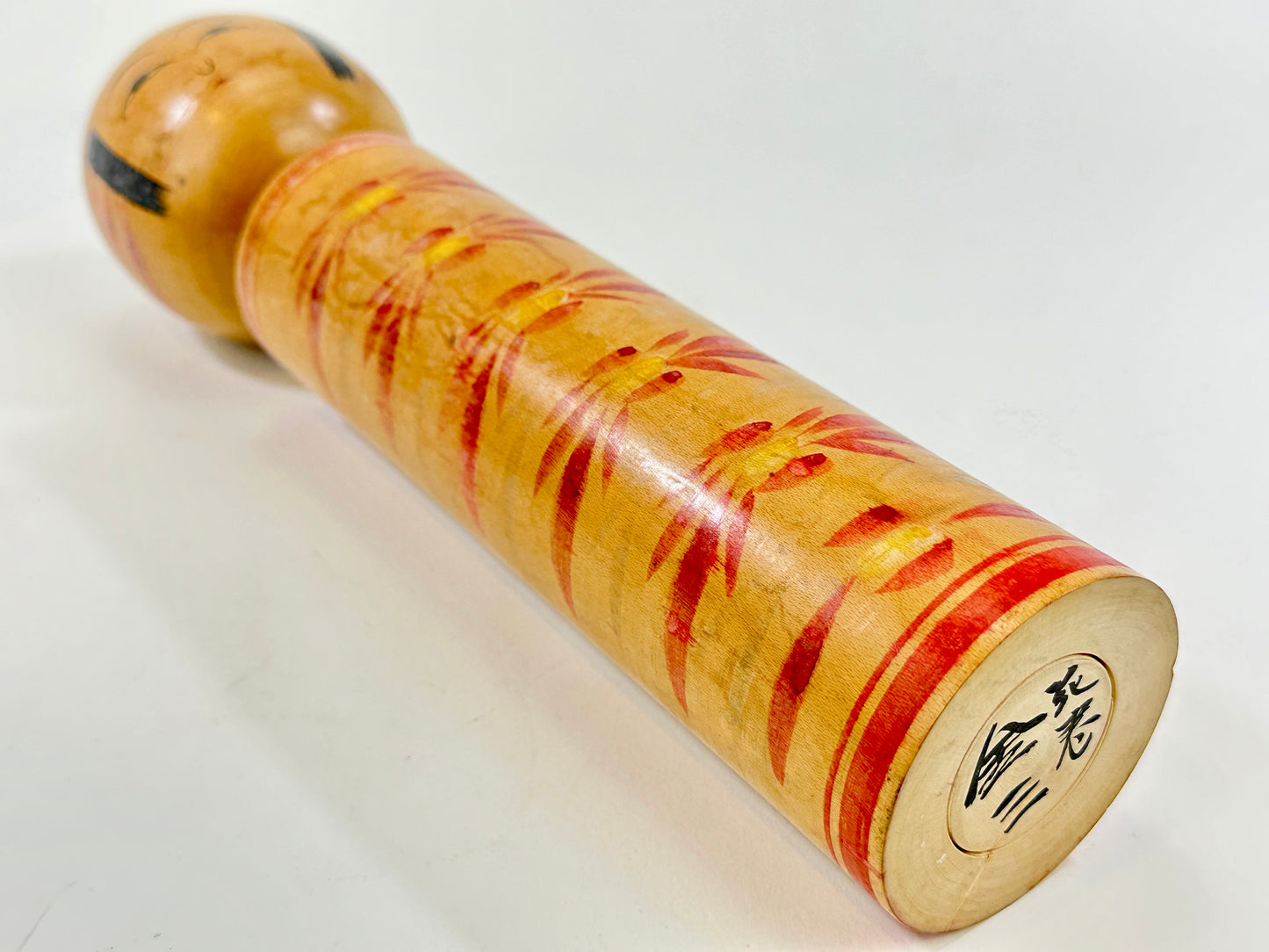 Vintage Japanese Kokeshi Doll Wooden Signed by Artist 12" Hand Painted