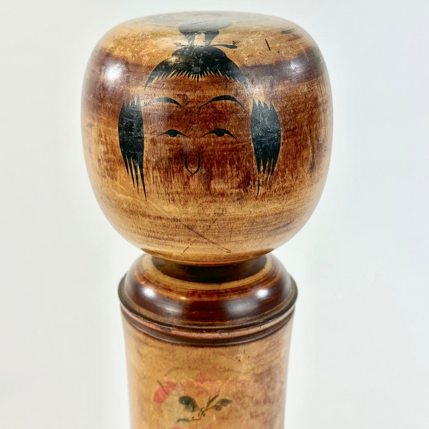 Vintage Japanese Kokeshi Doll Wooden Signed by Artist 12" Hand Painted