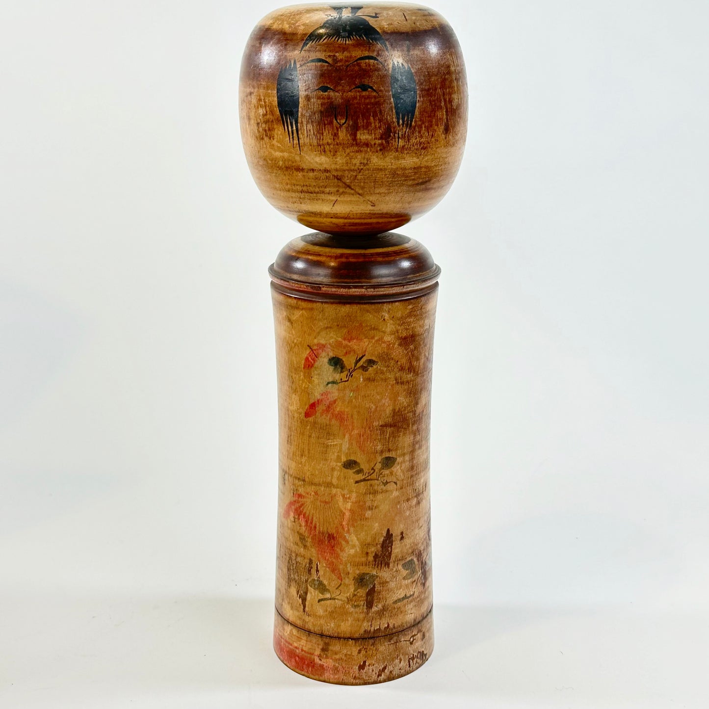 Vintage Japanese Kokeshi Doll Wooden Signed by Artist 12" Hand Painted
