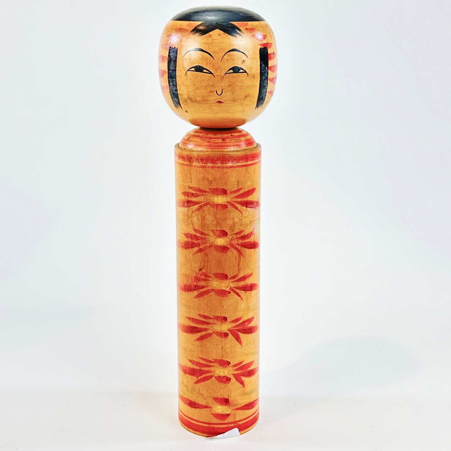 Vintage Japanese Kokeshi Doll Wooden Signed by Artist 12" Hand Painted