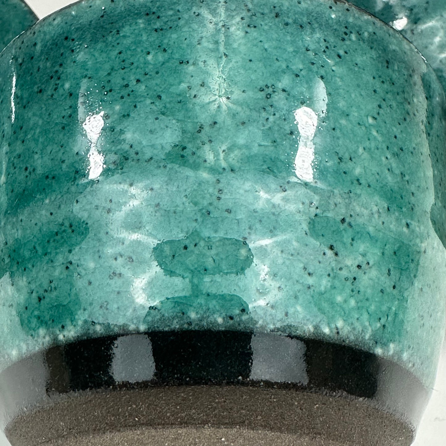 Japanese Set of 3 Ceramic Sakazuki Sake Cups Teal Glaze 1.5”