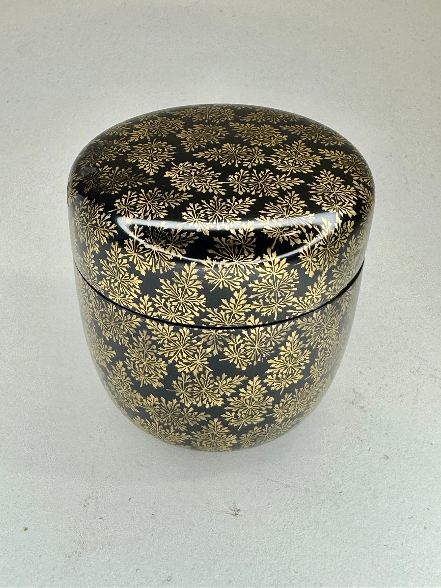 Vintage Japanese Tea Ceremony Natsume Gold Makie Tea Caddy 2.5”