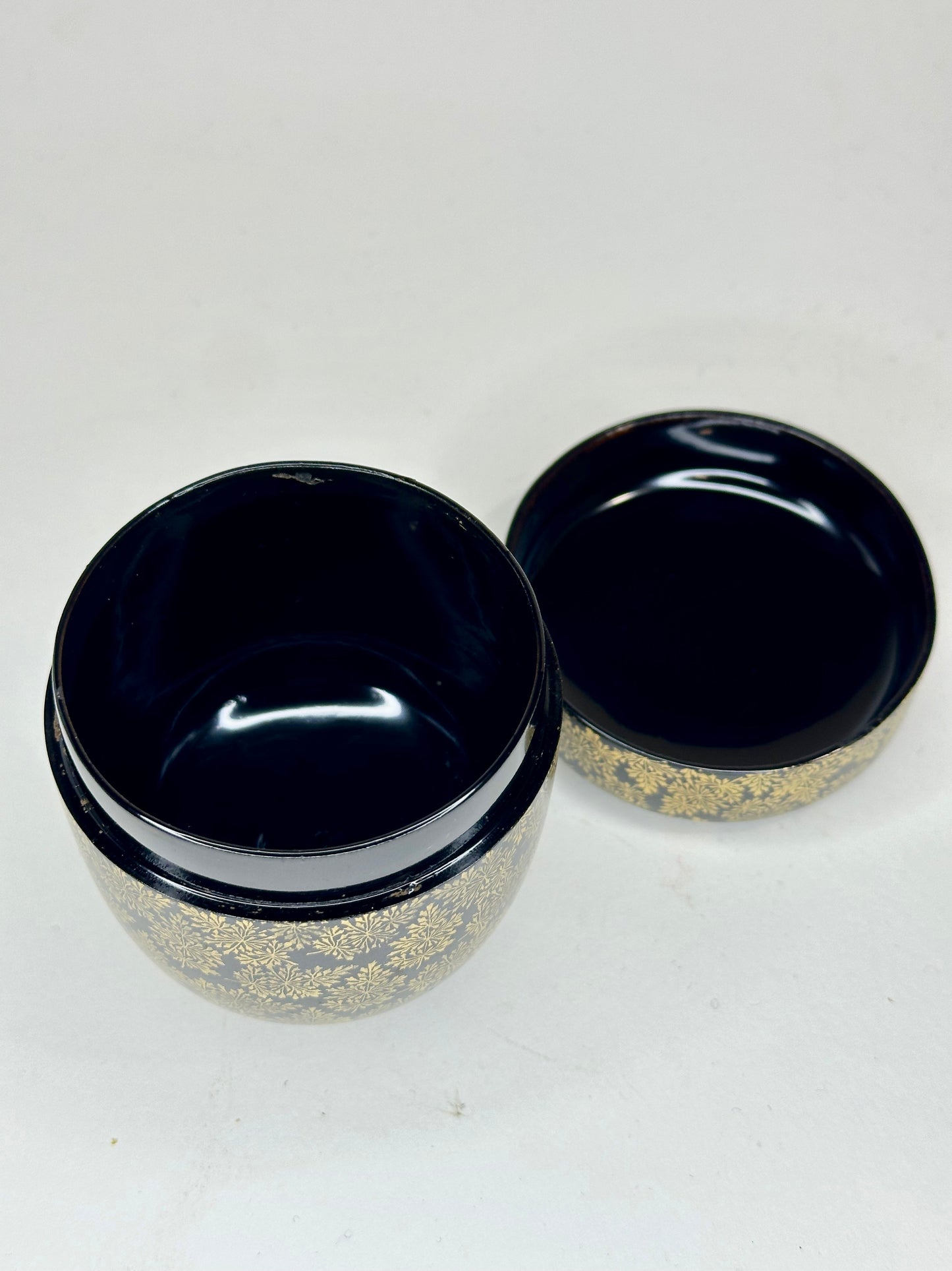 Vintage Japanese Tea Ceremony Natsume Gold Makie Tea Caddy 2.5”