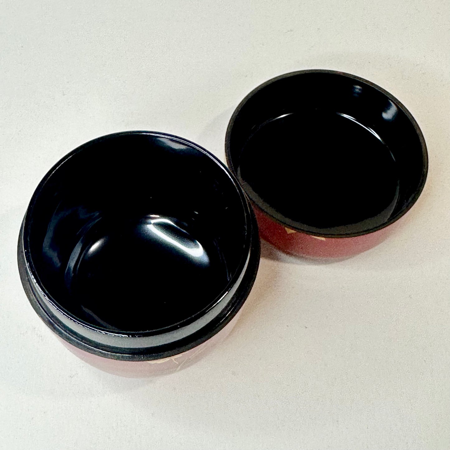 Vintage Japanese Tea Ceremony Natsume Tea Caddy Red Lacquer Wood
