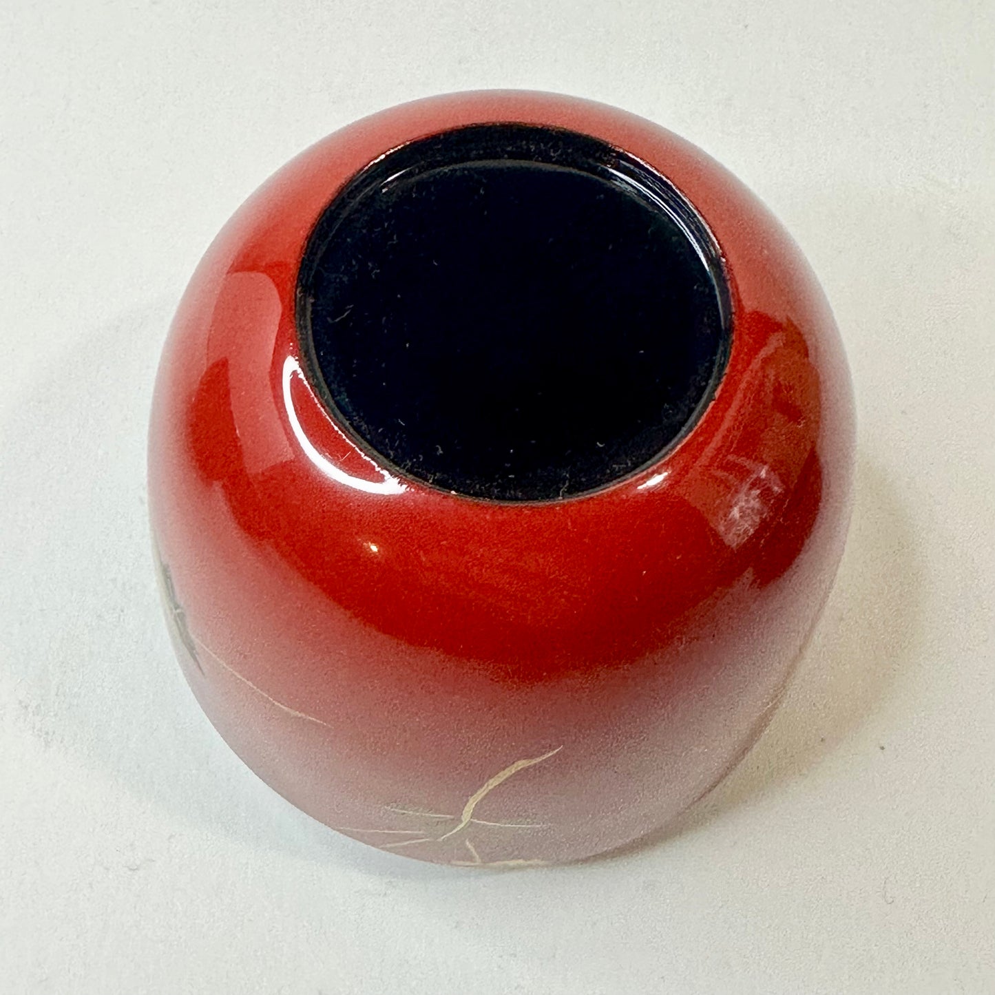 Vintage Japanese Tea Ceremony Natsume Tea Caddy Red Lacquer Wood