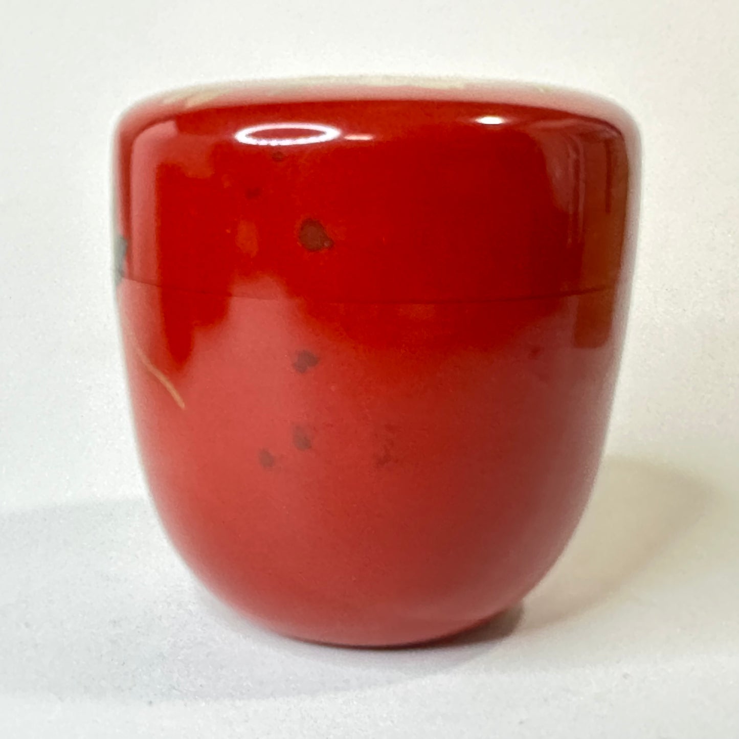 Vintage Japanese Tea Ceremony Natsume Tea Caddy Red Lacquer Wood