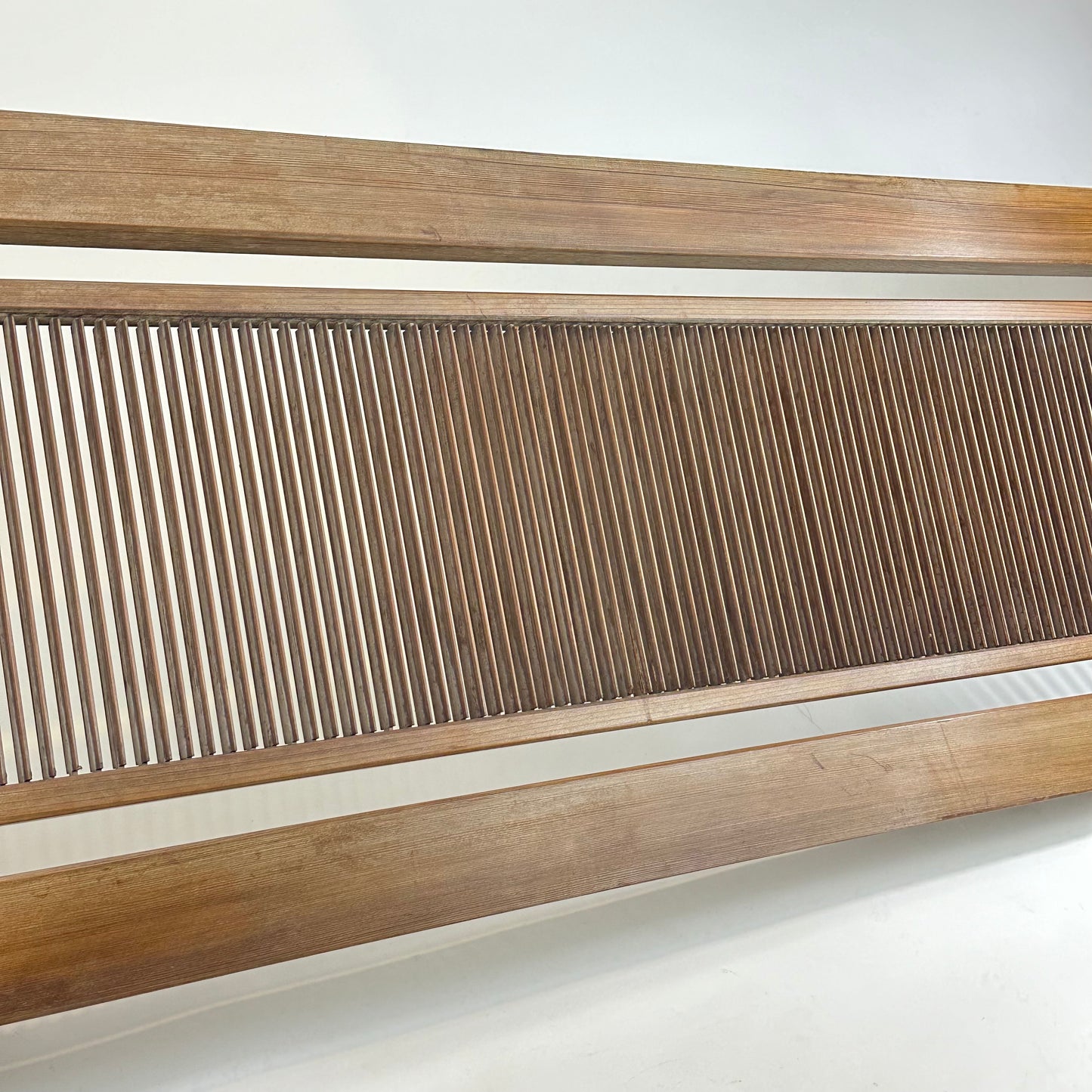 Vintage Japanese Ranma Transom Geometric Lattice Sugi Wood 67"