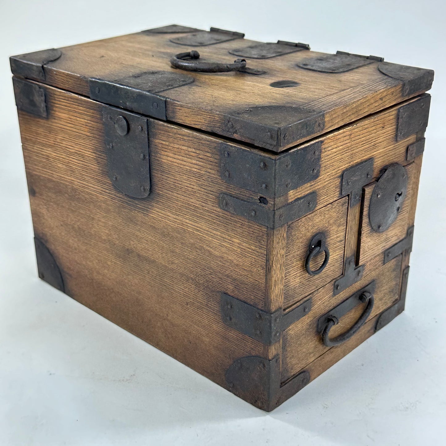 Antique Japanese Taisho Era c.1919 Chestnut Wood Suzuribako Calligraphy Tansu 10"