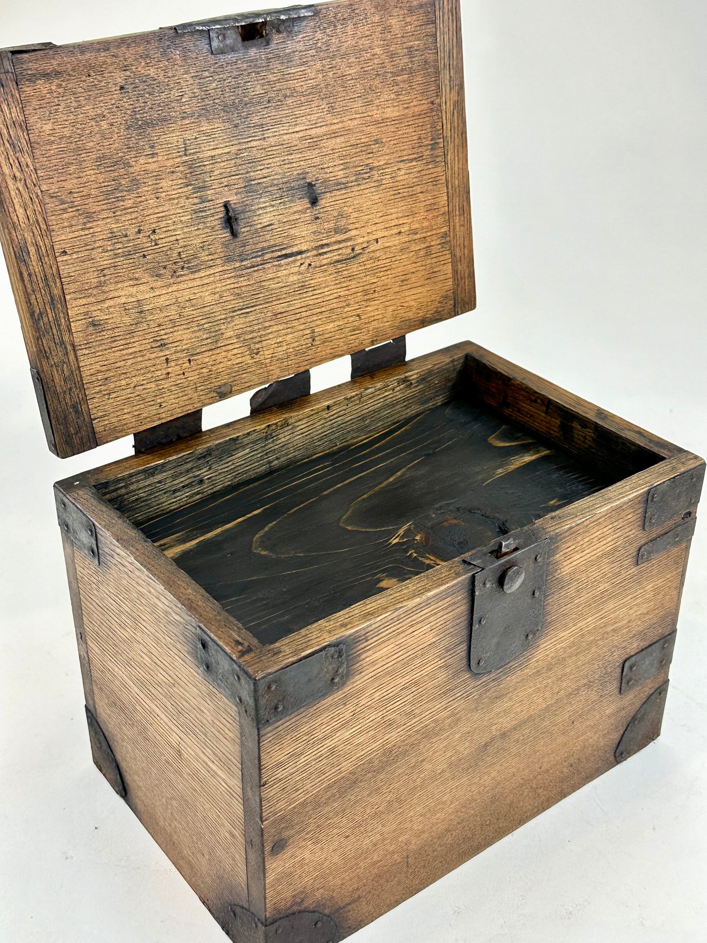 Antique Japanese Taisho Era c.1919 Chestnut Wood Suzuribako Calligraphy Tansu 10"