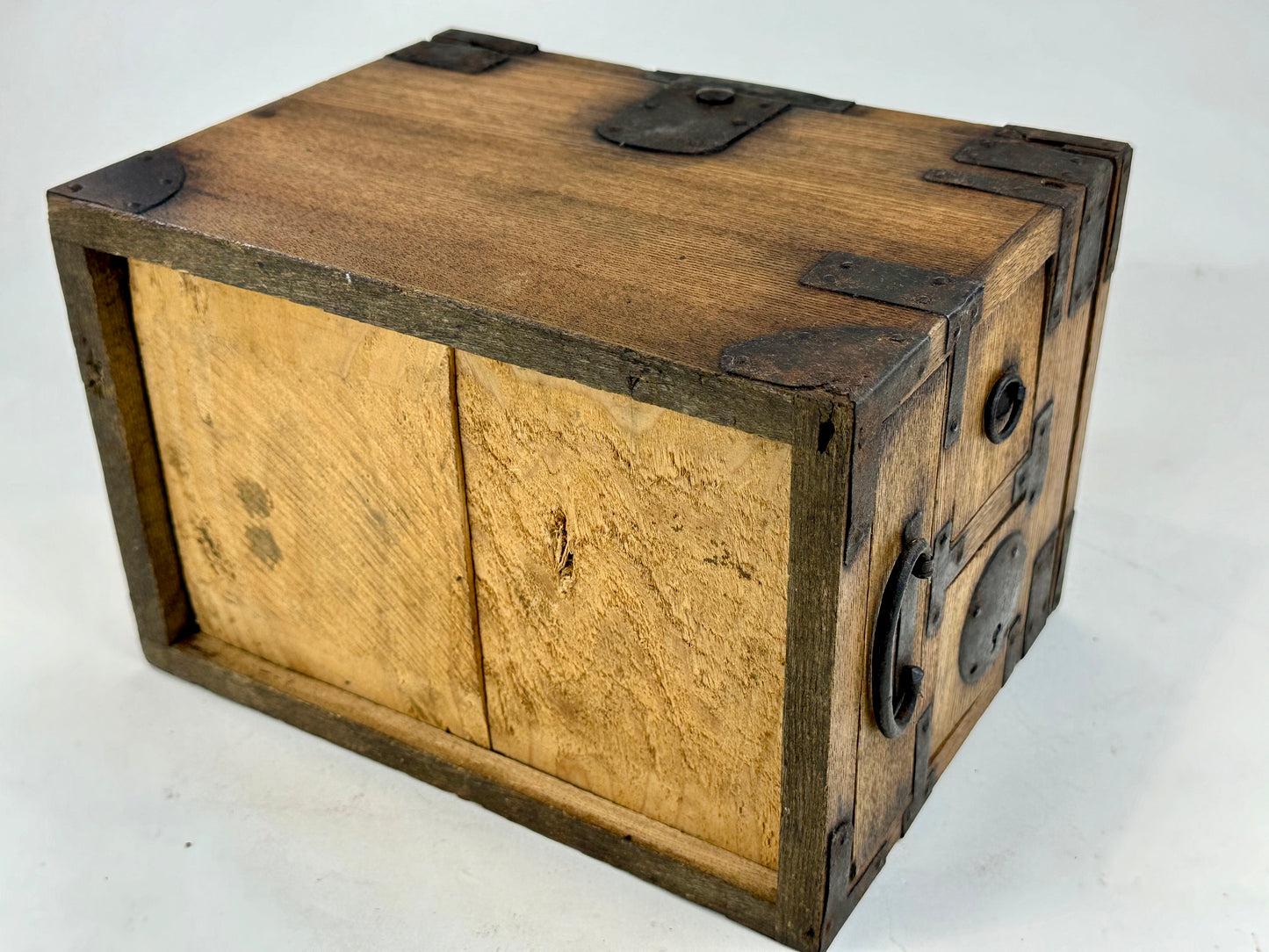 Antique Japanese Taisho Era c.1919 Chestnut Wood Suzuribako Calligraphy Tansu 10"