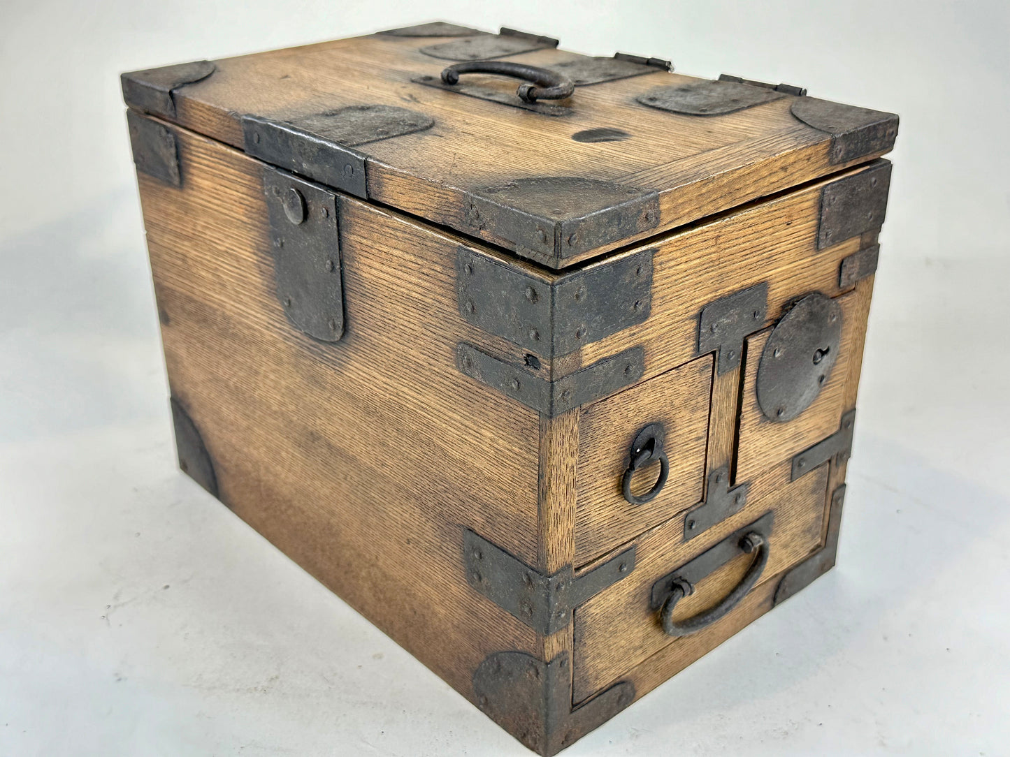 Antique Japanese Taisho Era c.1919 Chestnut Wood Suzuribako Calligraphy Tansu 10"