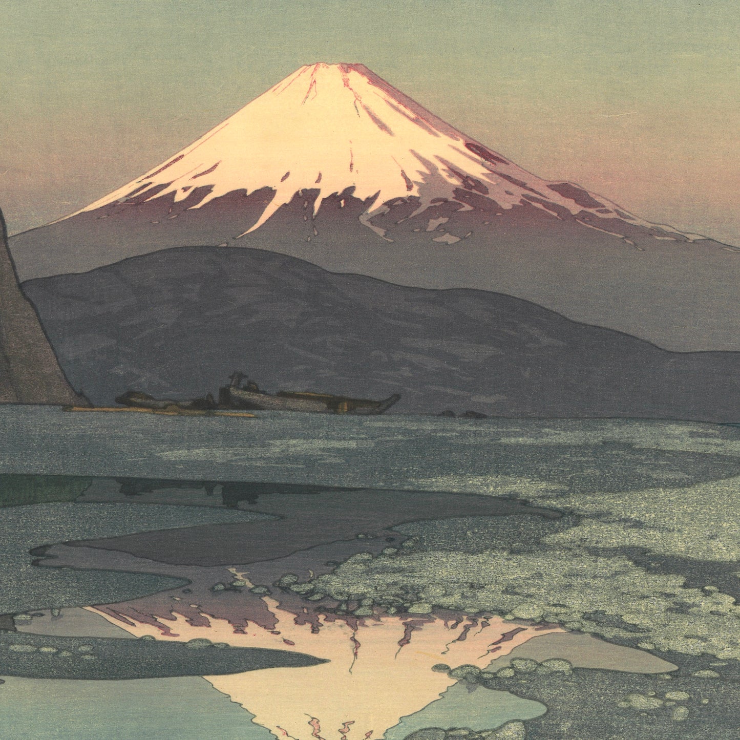 Hiroshi Yoshida Giclée Woodblock Print "Fuji Yama from Okitsu" 1928 7"x10"