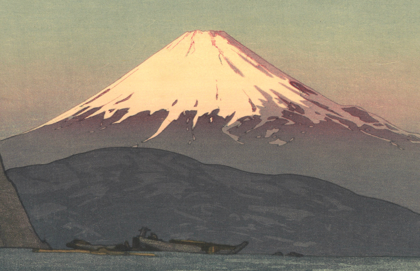 Hiroshi Yoshida Giclée Woodblock Print "Fuji Yama from Okitsu" 1928 7"x10"