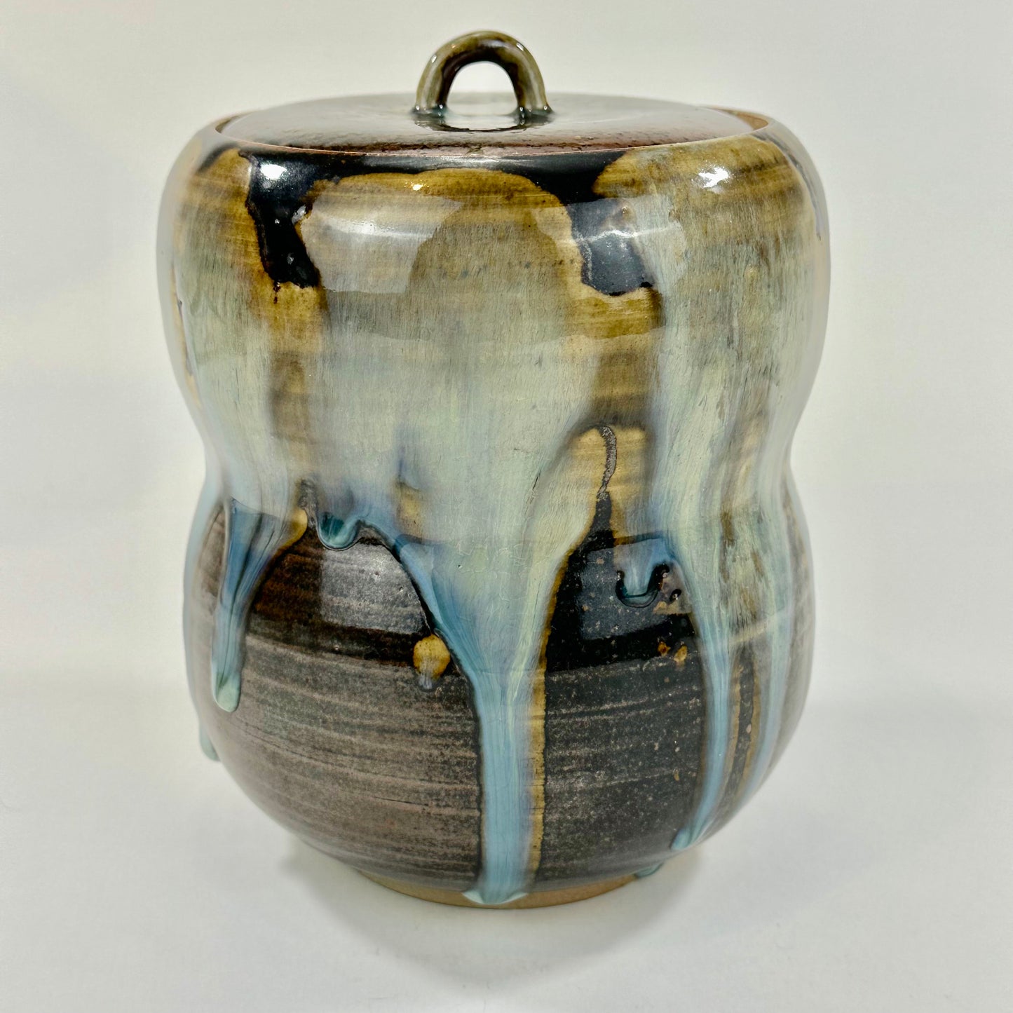 Vintage Japanese Shigaraki Mizusashi Water Vessel for Tea Ceremony 7"