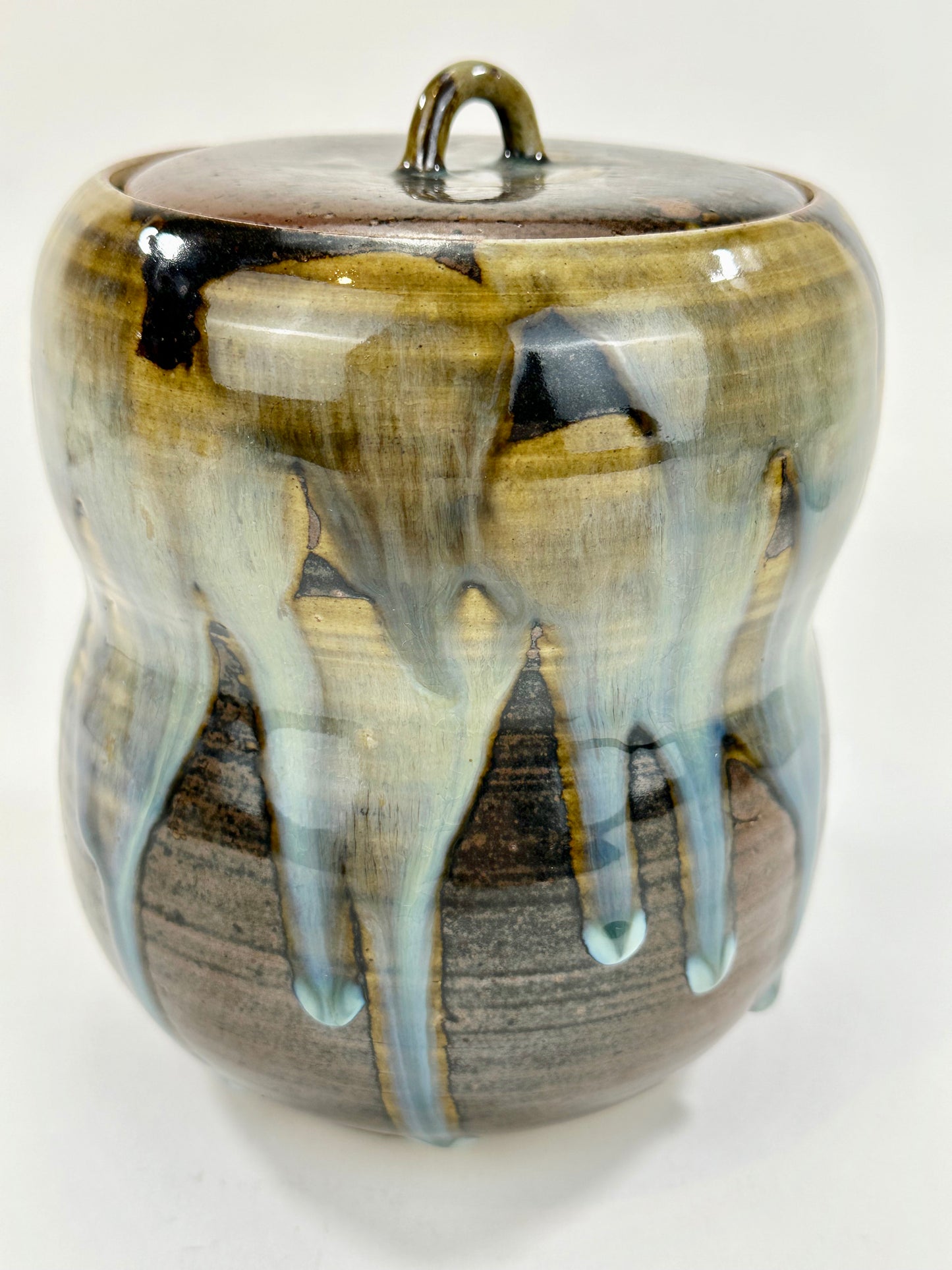 Vintage Japanese Shigaraki Mizusashi Water Vessel for Tea Ceremony 7"