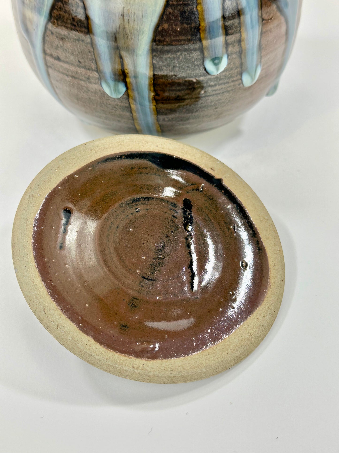 Vintage Japanese Shigaraki Mizusashi Water Vessel for Tea Ceremony 7"