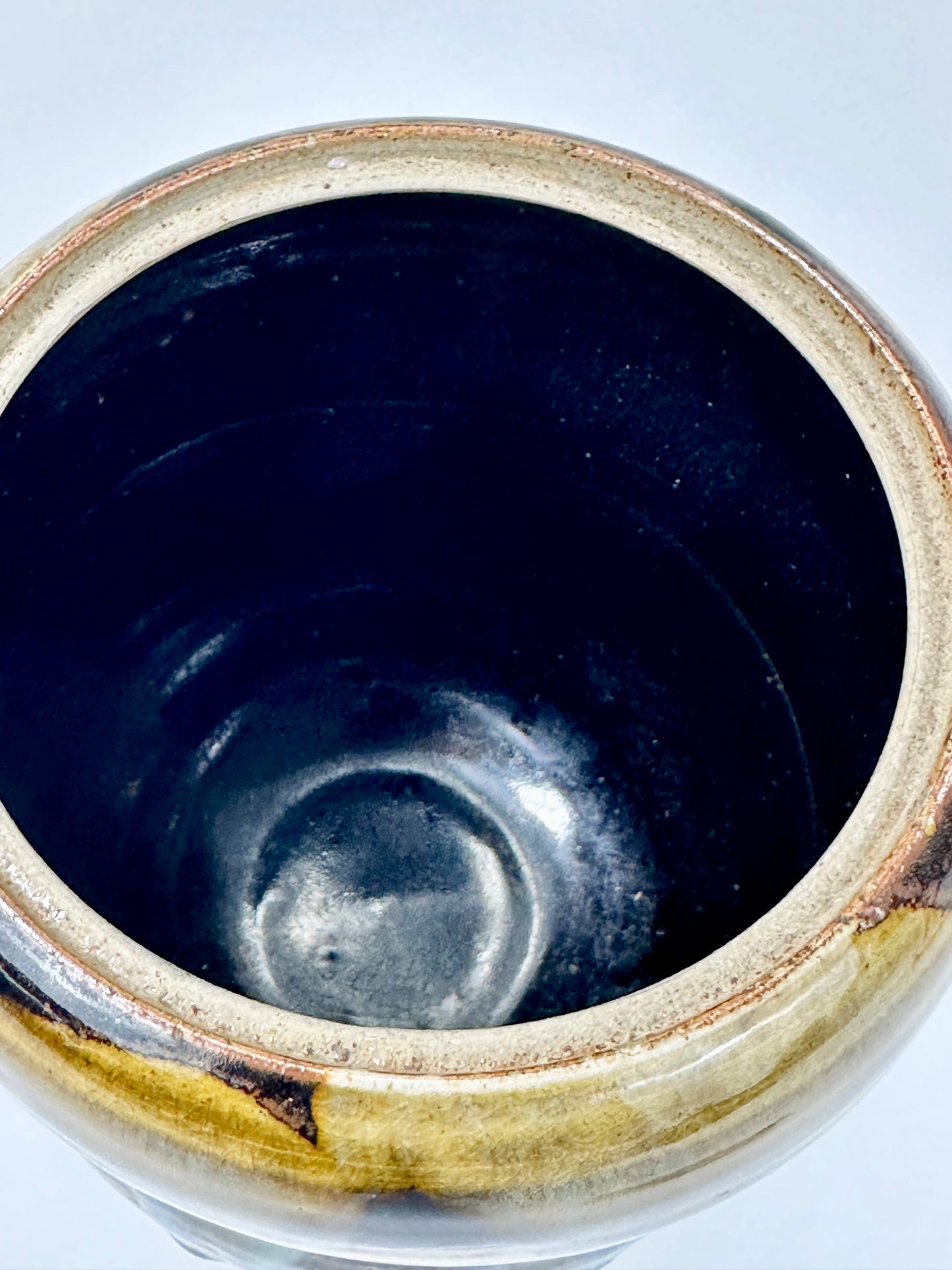 Vintage Japanese Shigaraki Mizusashi Water Vessel for Tea Ceremony 7"