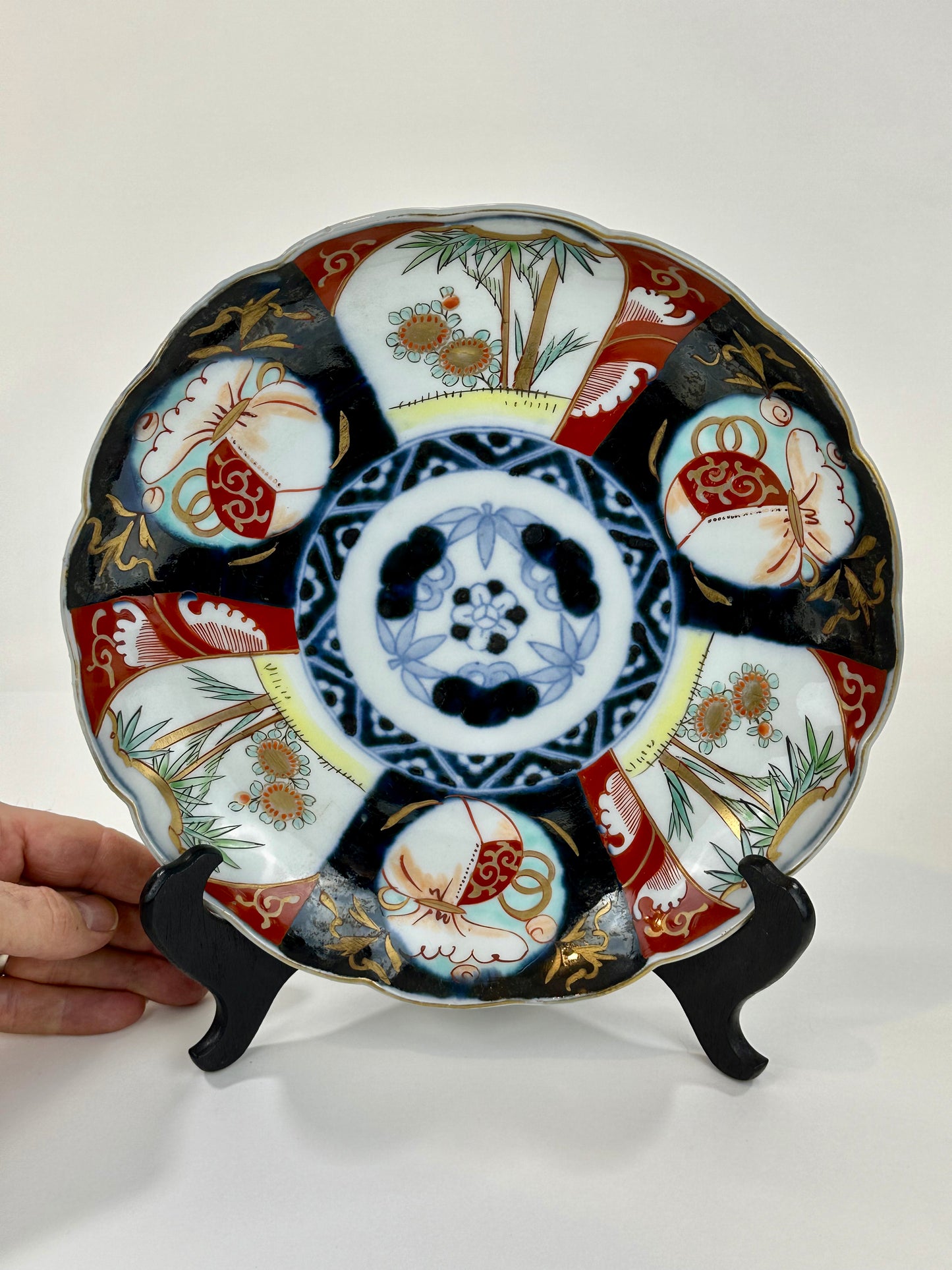 Antique Japanese Edo Era 19th Century Imari Ceramic Plate 9.5"