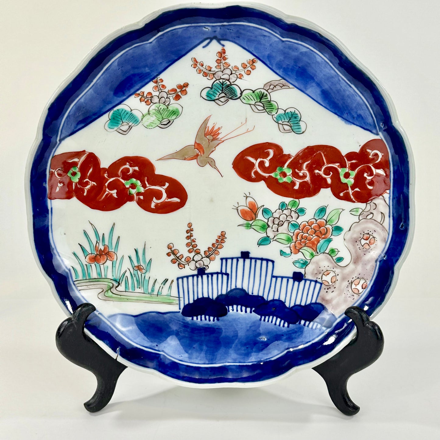 Antique Japanese Edo Era 19th Century Imari Ceramic Plate 8.75"