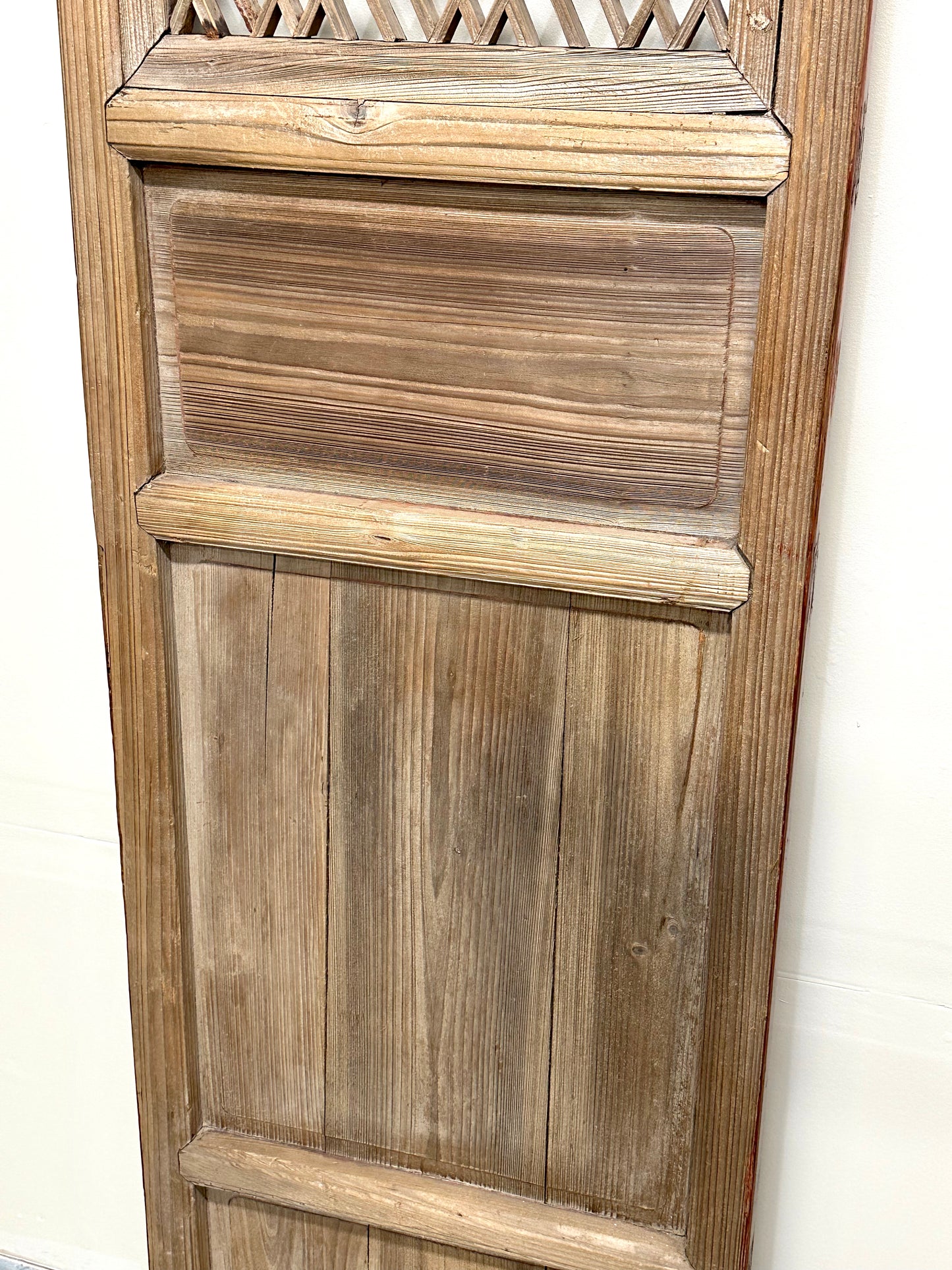 Antique Chinese Qing Dynasty 19th Lattice Wood Window/Door Panel