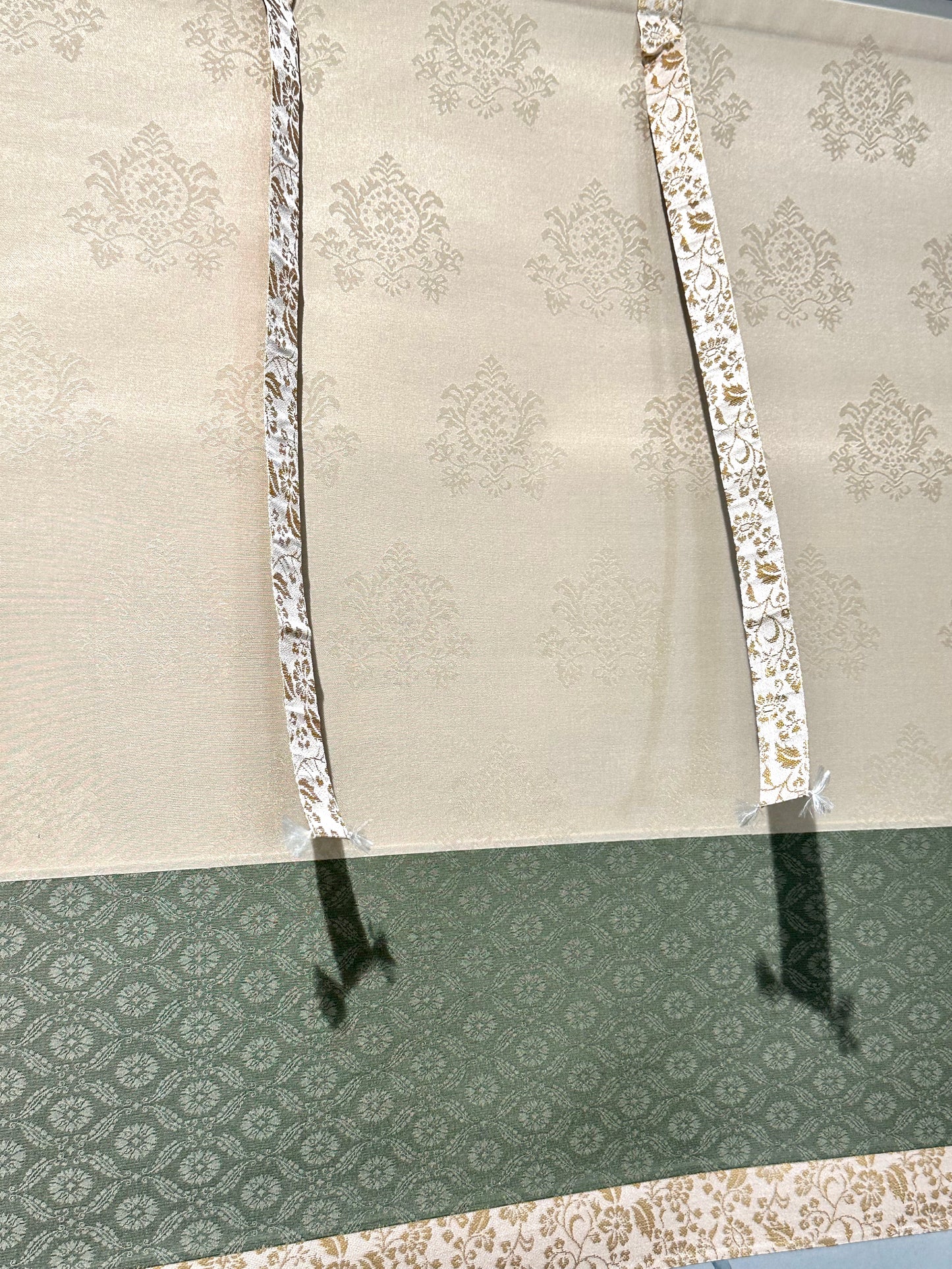 Japanese Vintage Scroll Kakejiku Hand Painted Moon & Sakura Cherry 73"