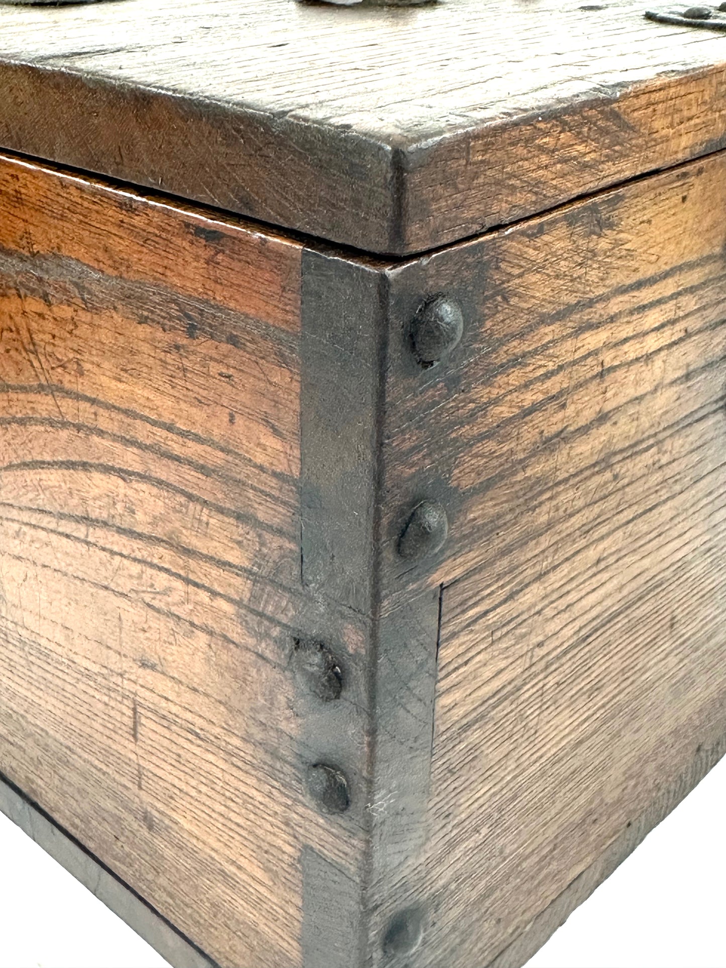 Antique Japanese Meiji Era (1868-1912) Suzuribako Calligraphy Tansu Keyaki Wood 9”