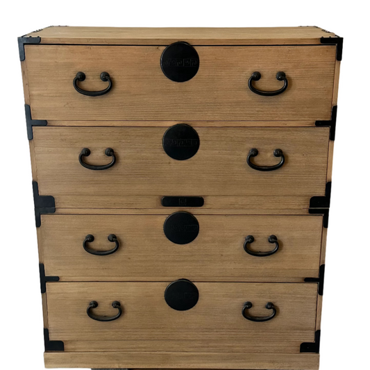 Antique Japanese Clothing Tansu Showa Era c1930's Ishodansu Kiri Paulownia 38"W