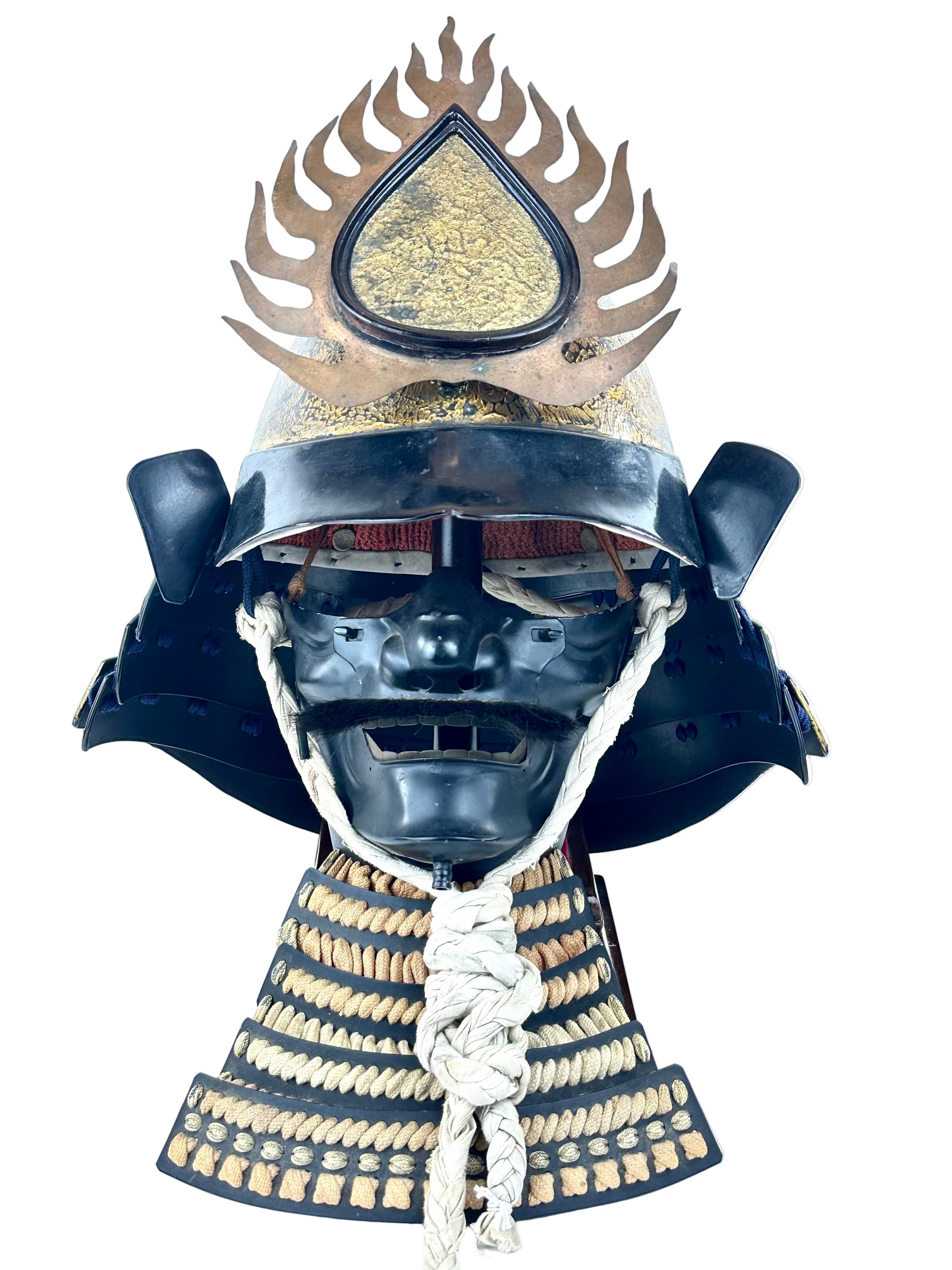 Japanese Edo Period Eboshi Kawari Kabuto w/ Flaming Jewel Maedate Rare LS#115
