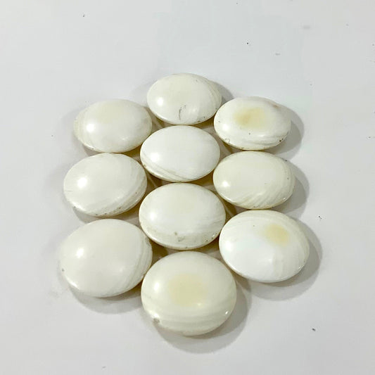 Vintage Japanese Go Game Stones 9mm X10 For Replacement - White Shell