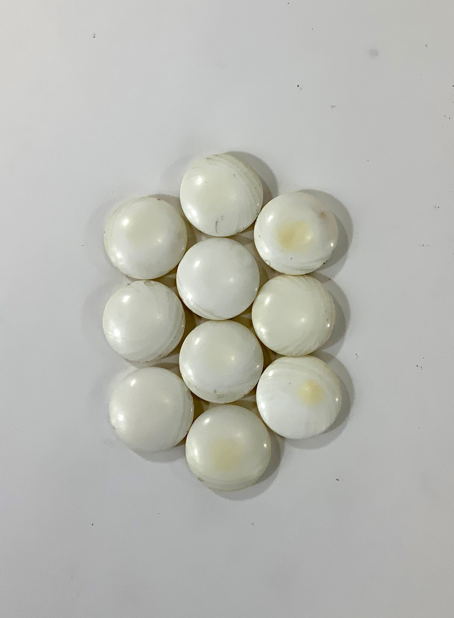 Vintage Japanese Go Game Stones 9mm X10 For Replacement - White Shell