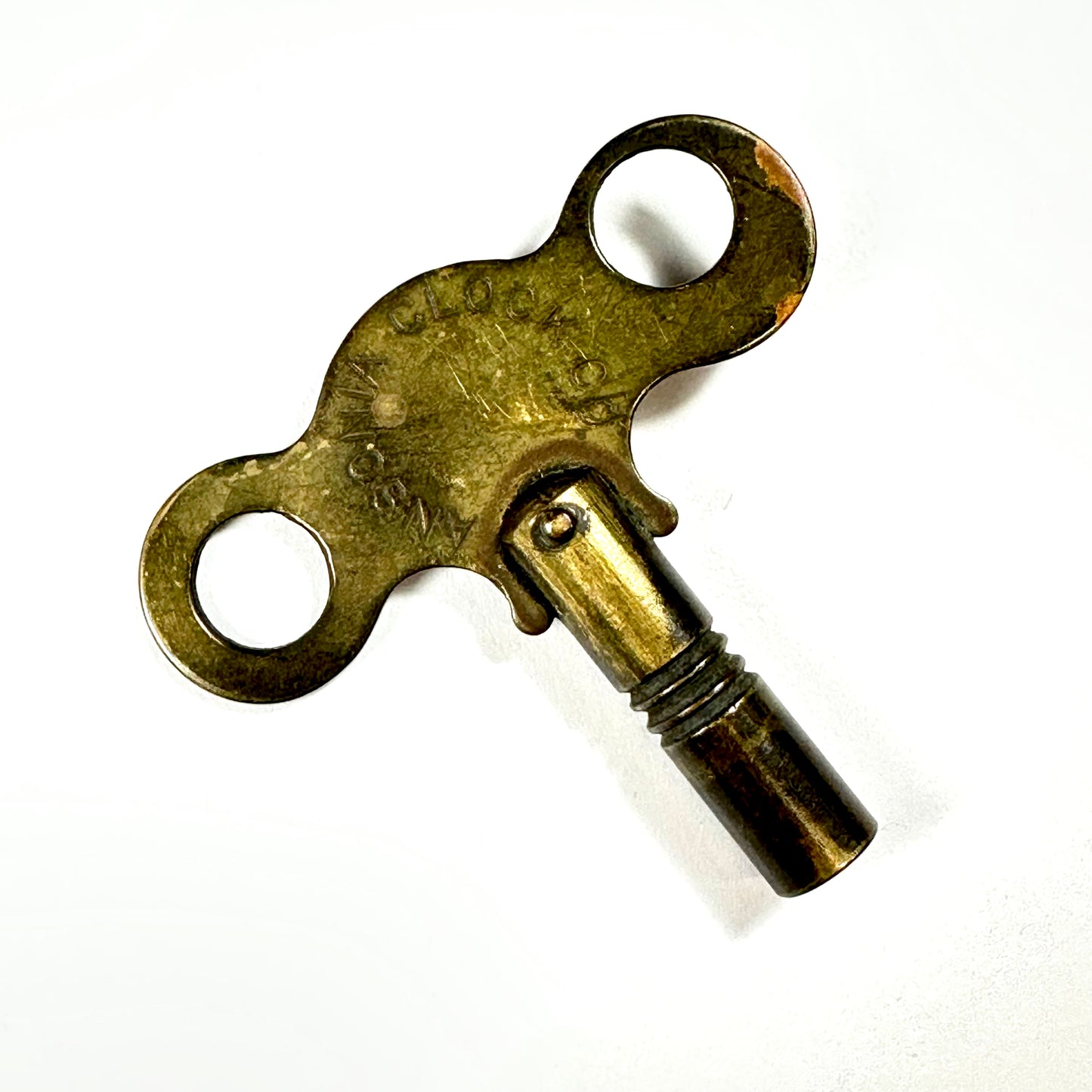 Antique American Brass Clock Key Ansonia Clock Co. 19thC Wind-Up Key