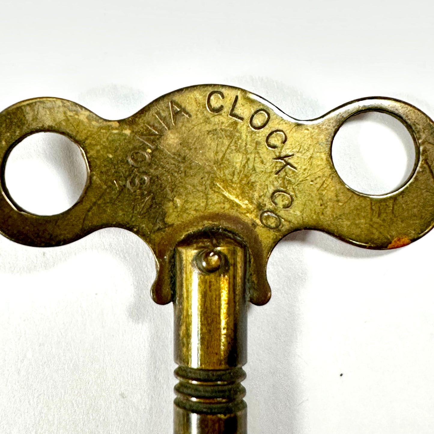 Antique American Brass Clock Key Ansonia Clock Co. 19thC Wind-Up Key