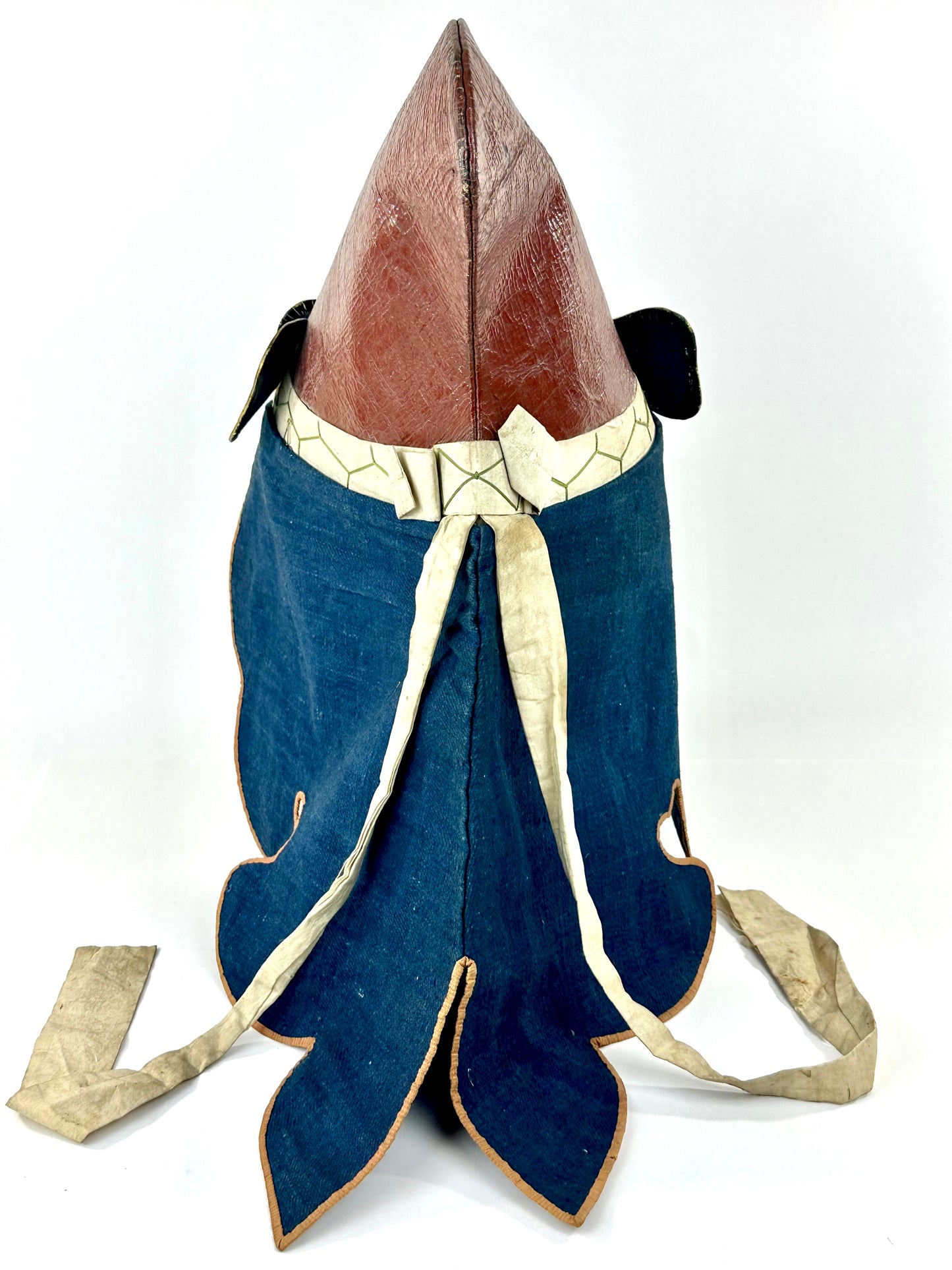 Antique Japanese Firefighter’s Helmet Late Edo Period Hikeshi Bōshi Family Crest Kabuto LS#005