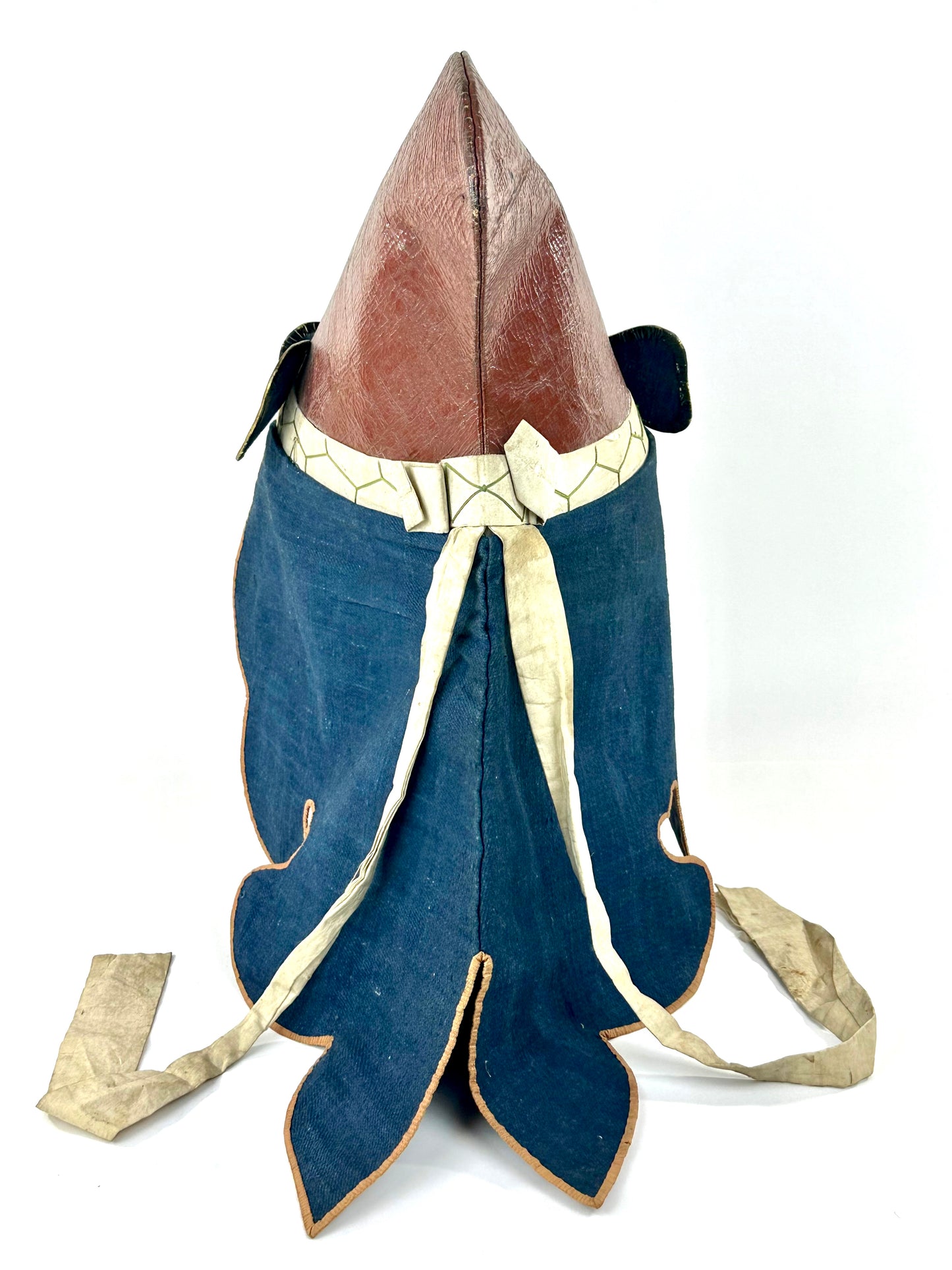 Antique Japanese Firefighter’s Helmet Late Edo Period Hikeshi Bōshi Family Crest Kabuto LS#005