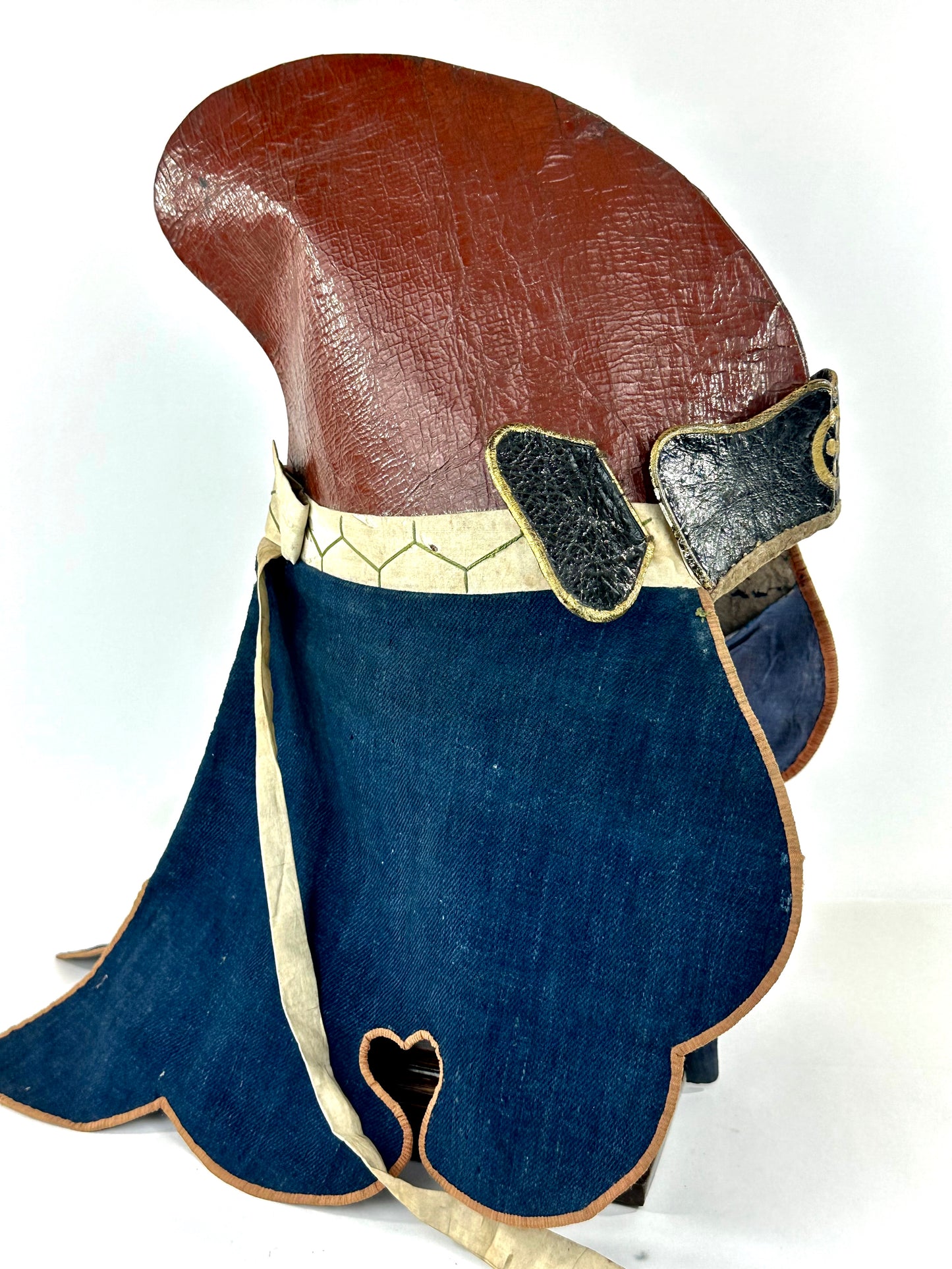 Antique Japanese Firefighter’s Helmet Late Edo Period Hikeshi Bōshi Family Crest Kabuto LS#005