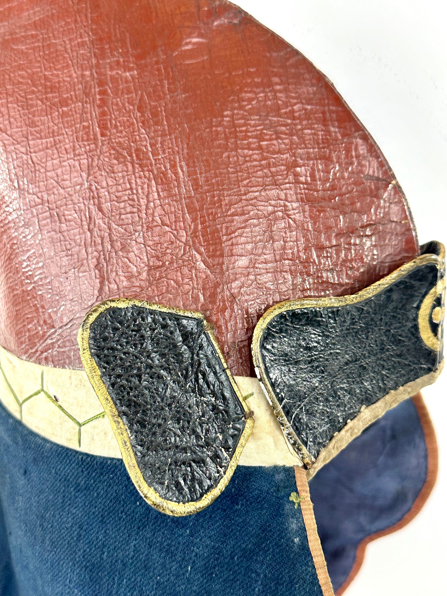 Antique Japanese Firefighter’s Helmet Late Edo Period Hikeshi Bōshi Family Crest Kabuto LS#005